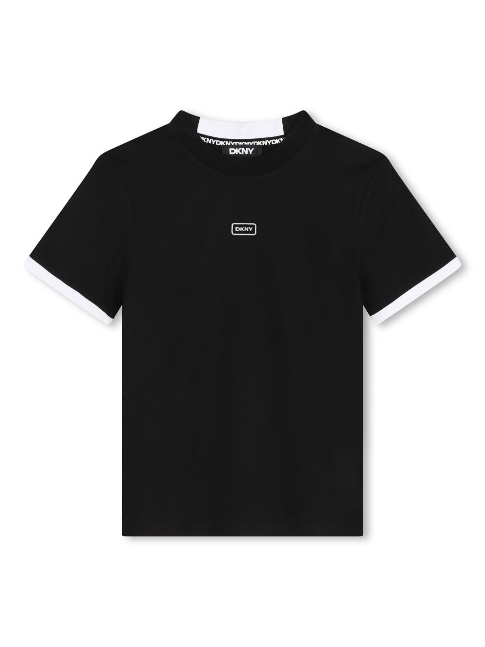 Dkny Kids 标贴棉T恤 - 黑色