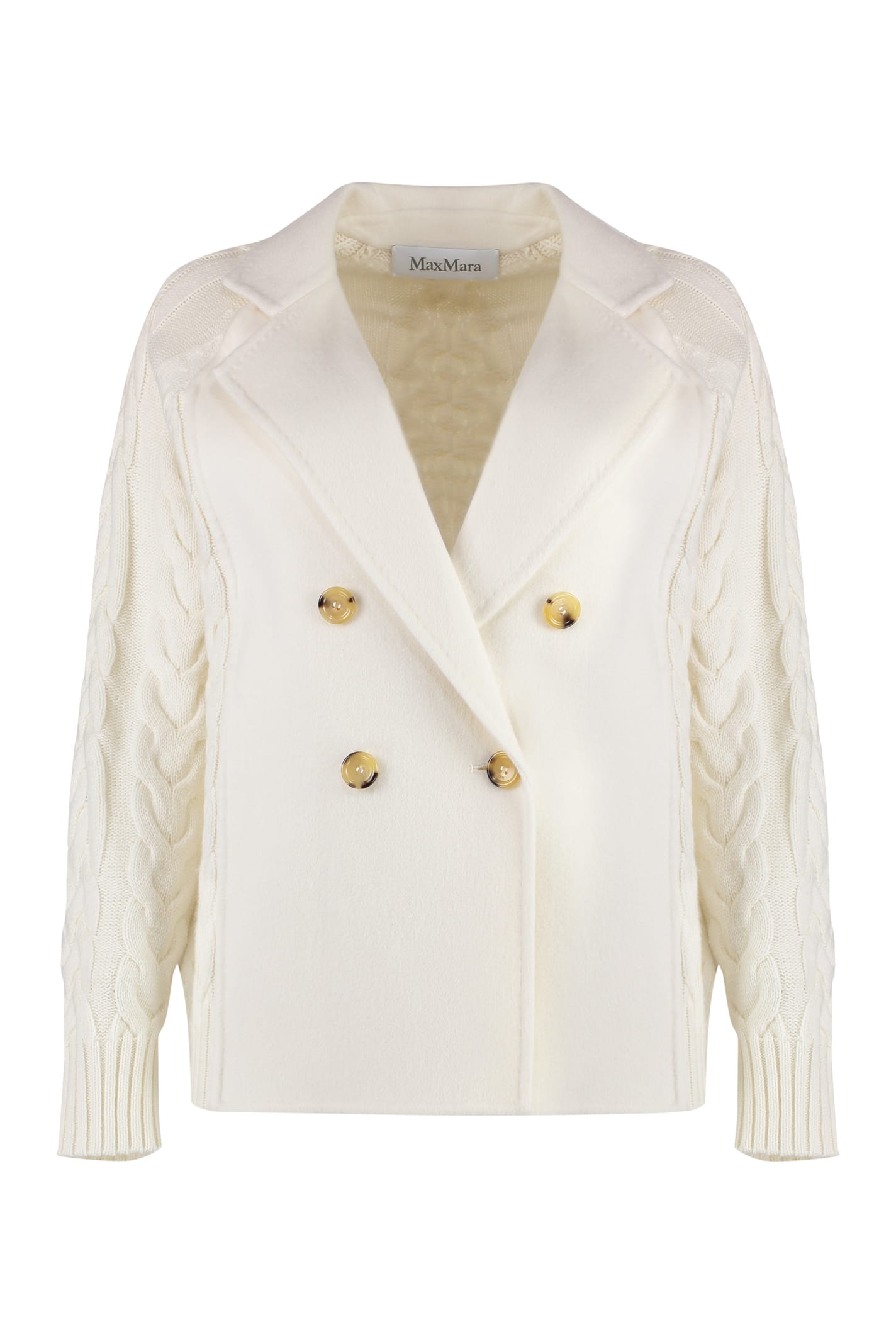 Max Mara micio 白色羊毛混纺开衫