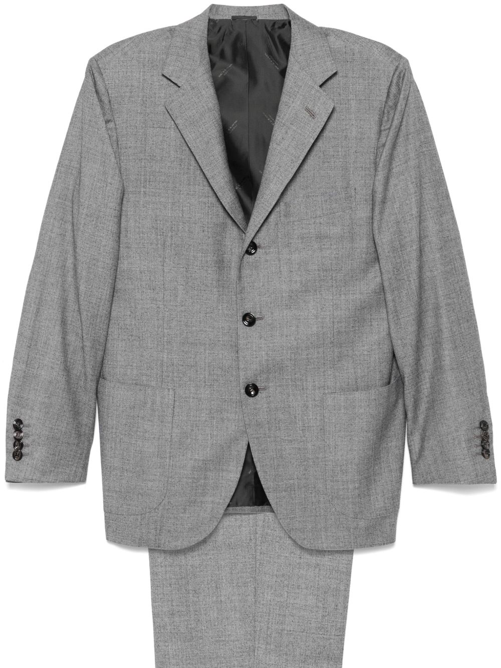 Kiton 混色效果西装套装 - 灰色