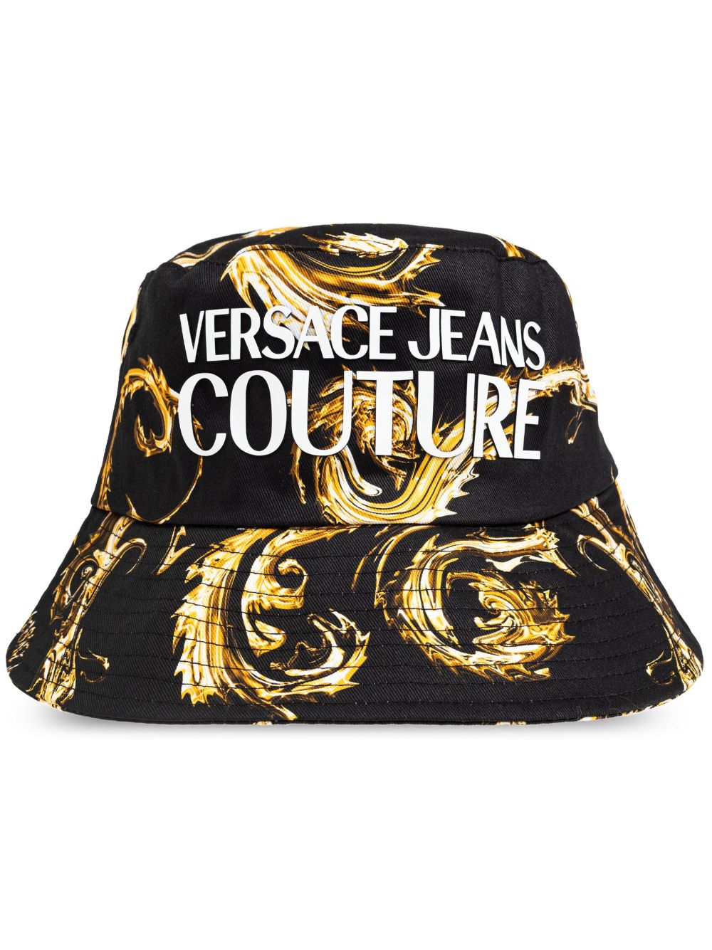 Versace Jeans Couture 巴洛克印花渔夫帽 - 黑色