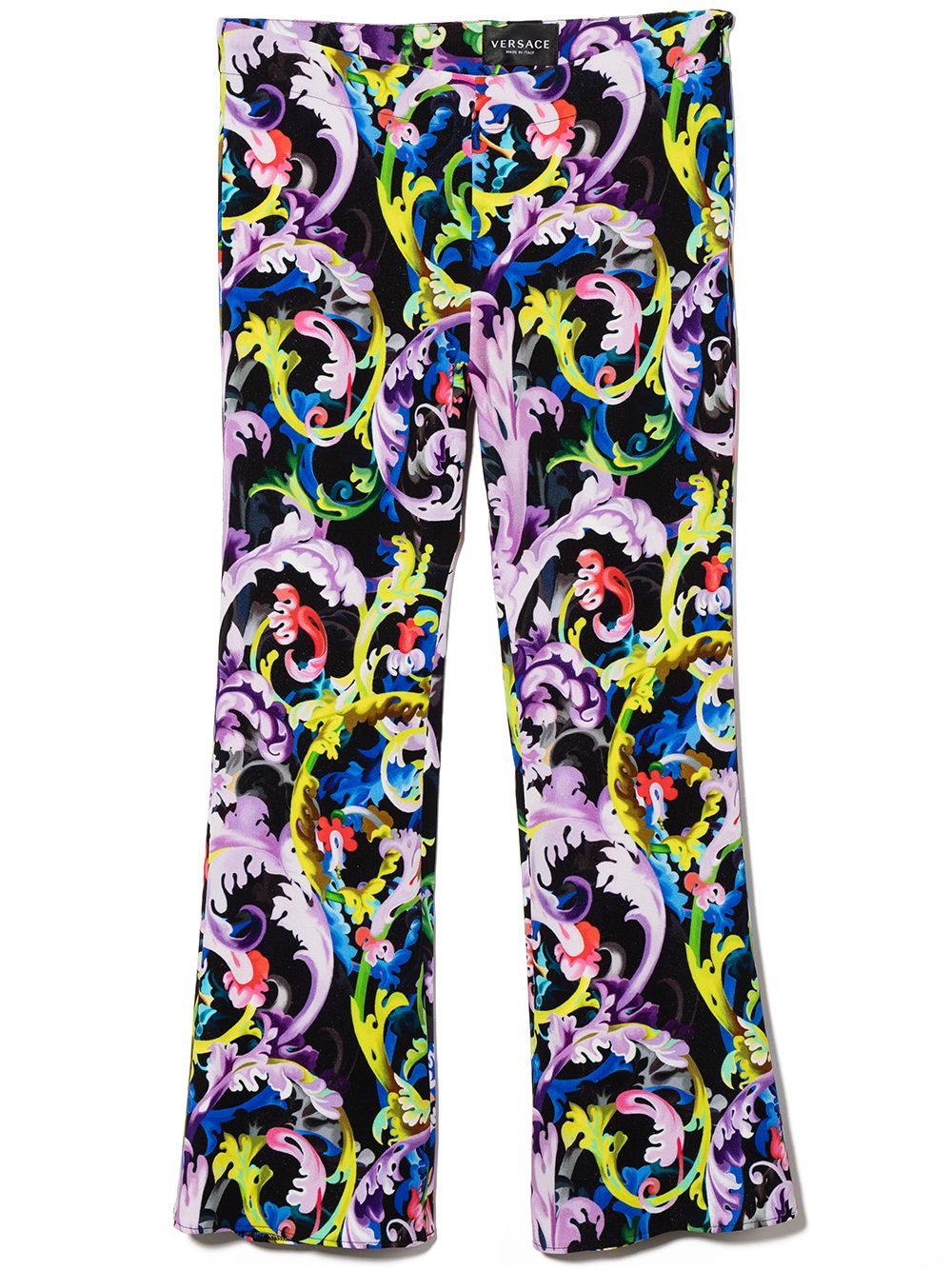 Versace Kids 范思哲 巴洛克印花喇叭打底裤 - 黑色