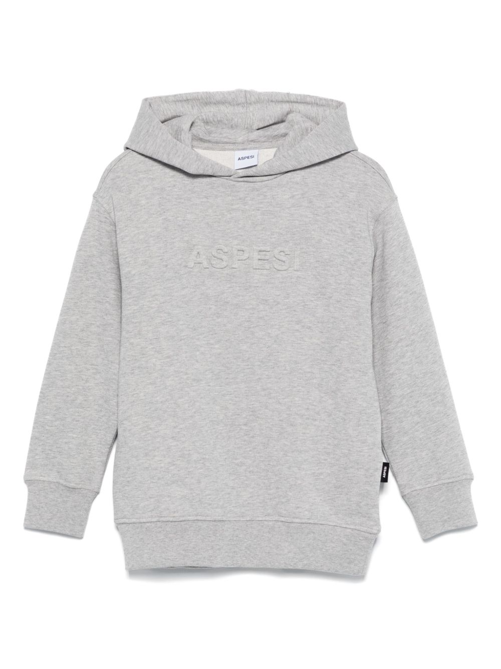 Aspesi Kids logo压纹连帽衫 - 灰色