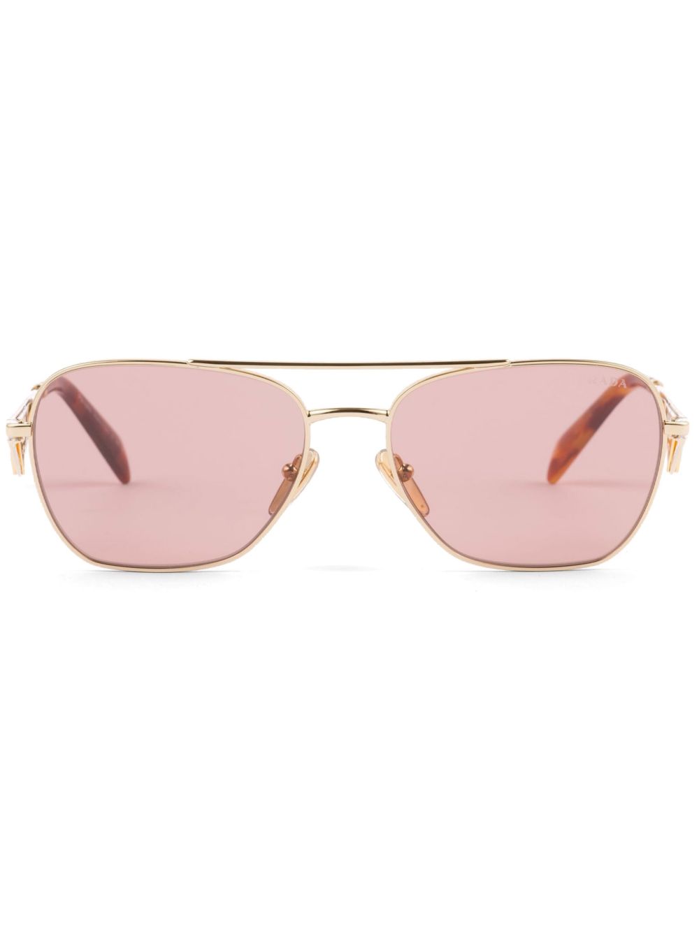 Prada Eyewear 三角形logo飞行员镜框太阳眼镜 - 粉色