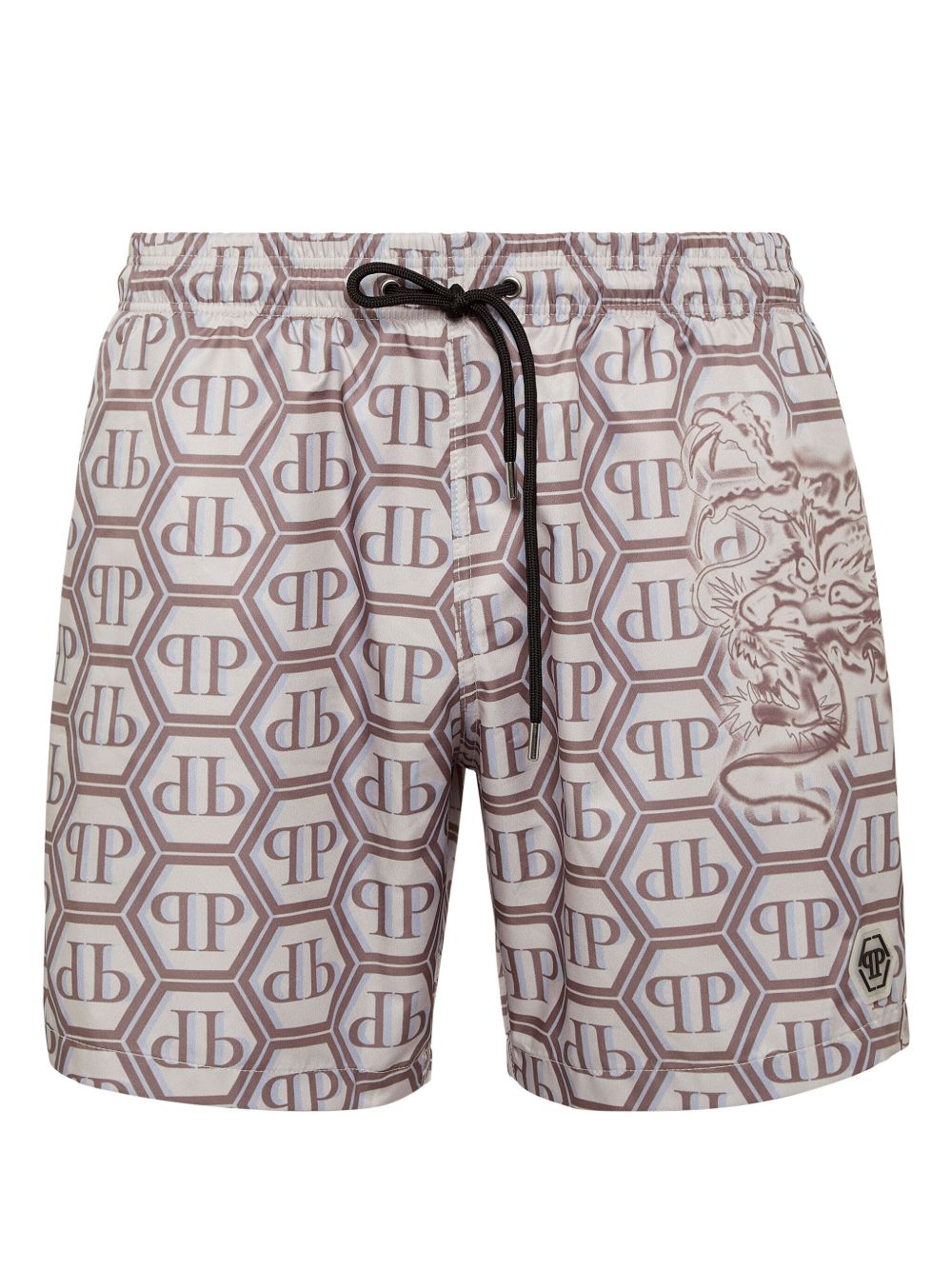 Philipp Plein Dragon Monogram 泳裤 - 中性色