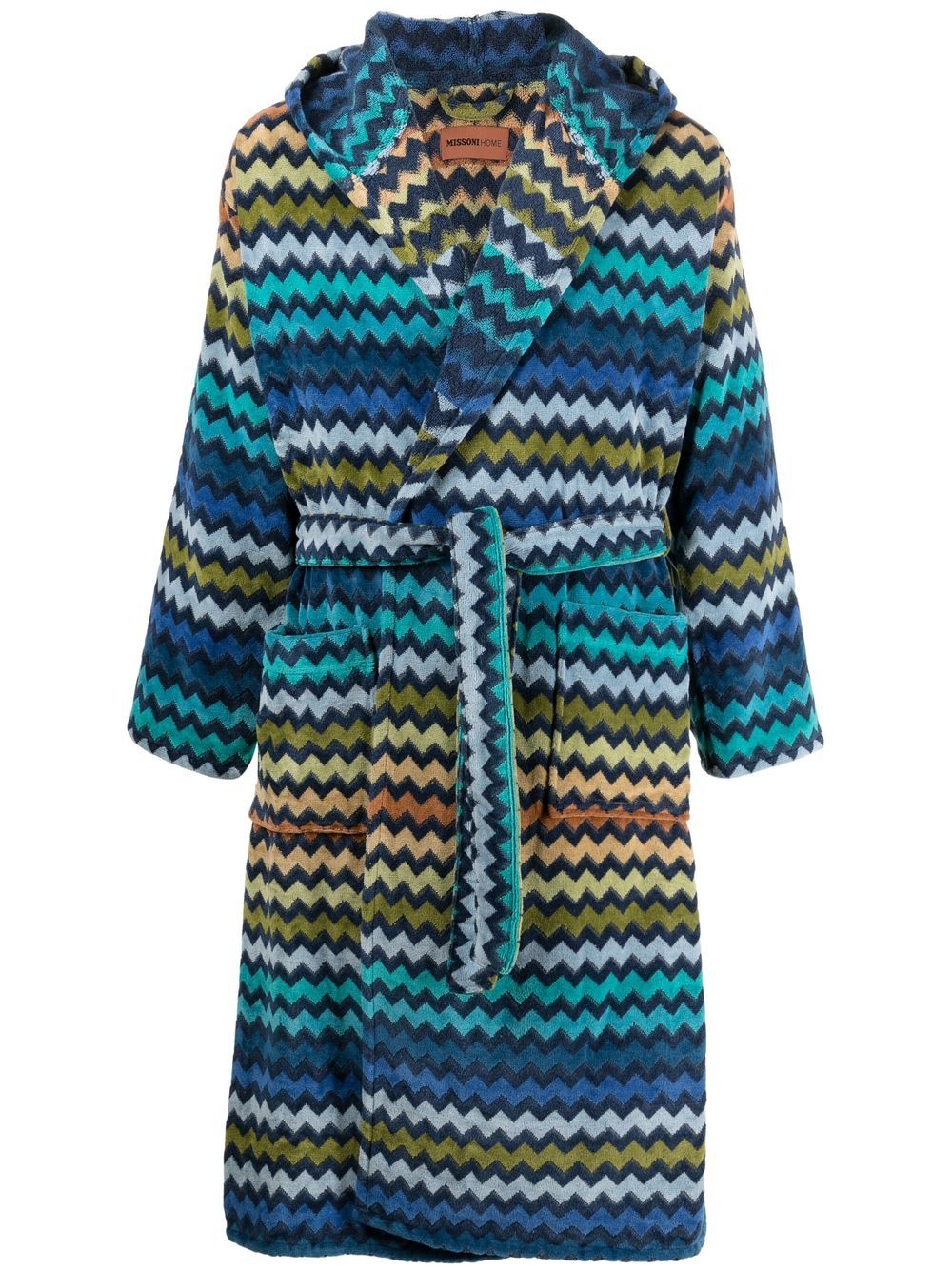Missoni Home Warner Z字形图案浴袍 - 蓝色