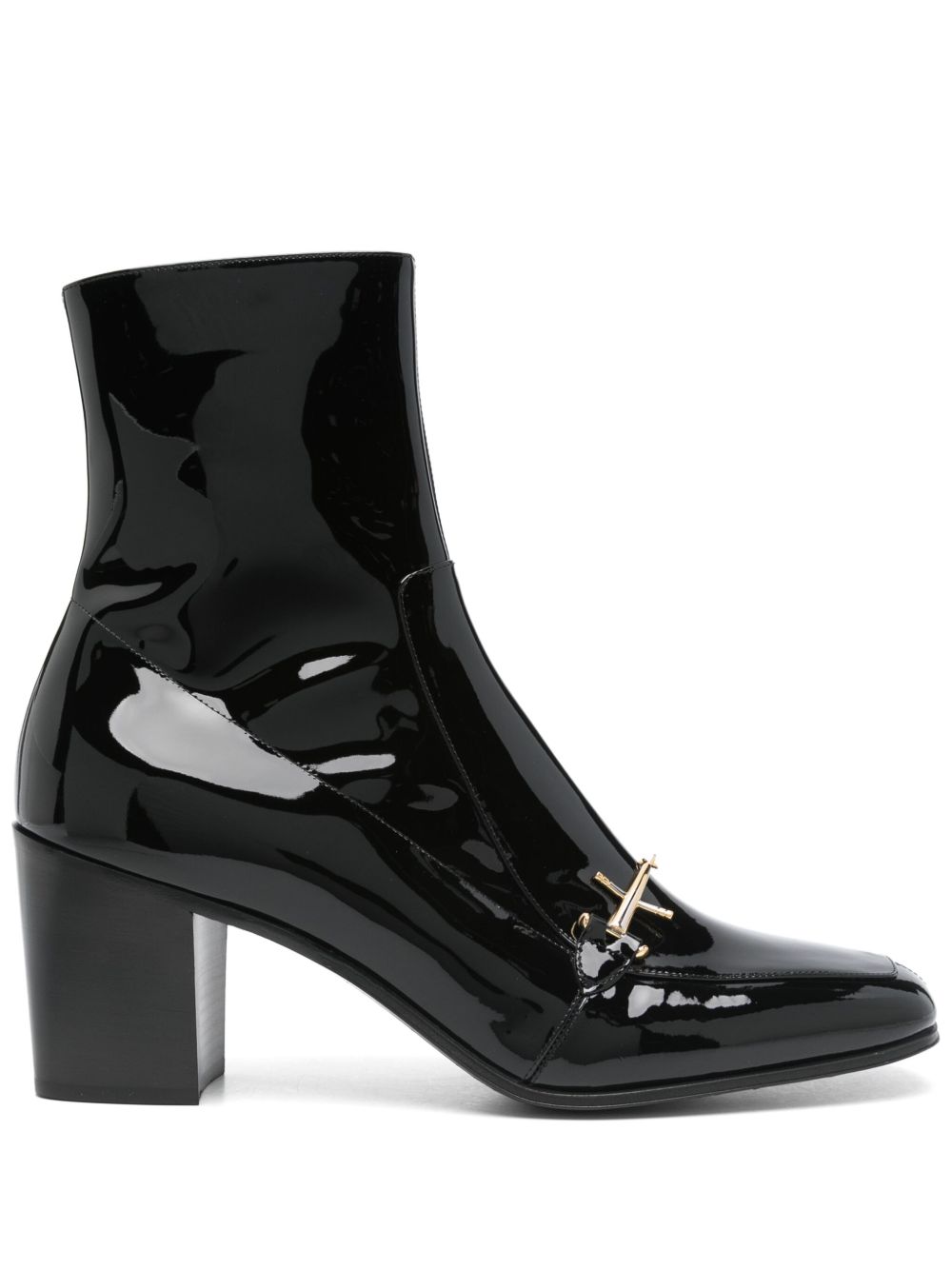 Saint Laurent Pre-Owned Beau 中跟靴（典藏款，7.5厘米） - 黑色