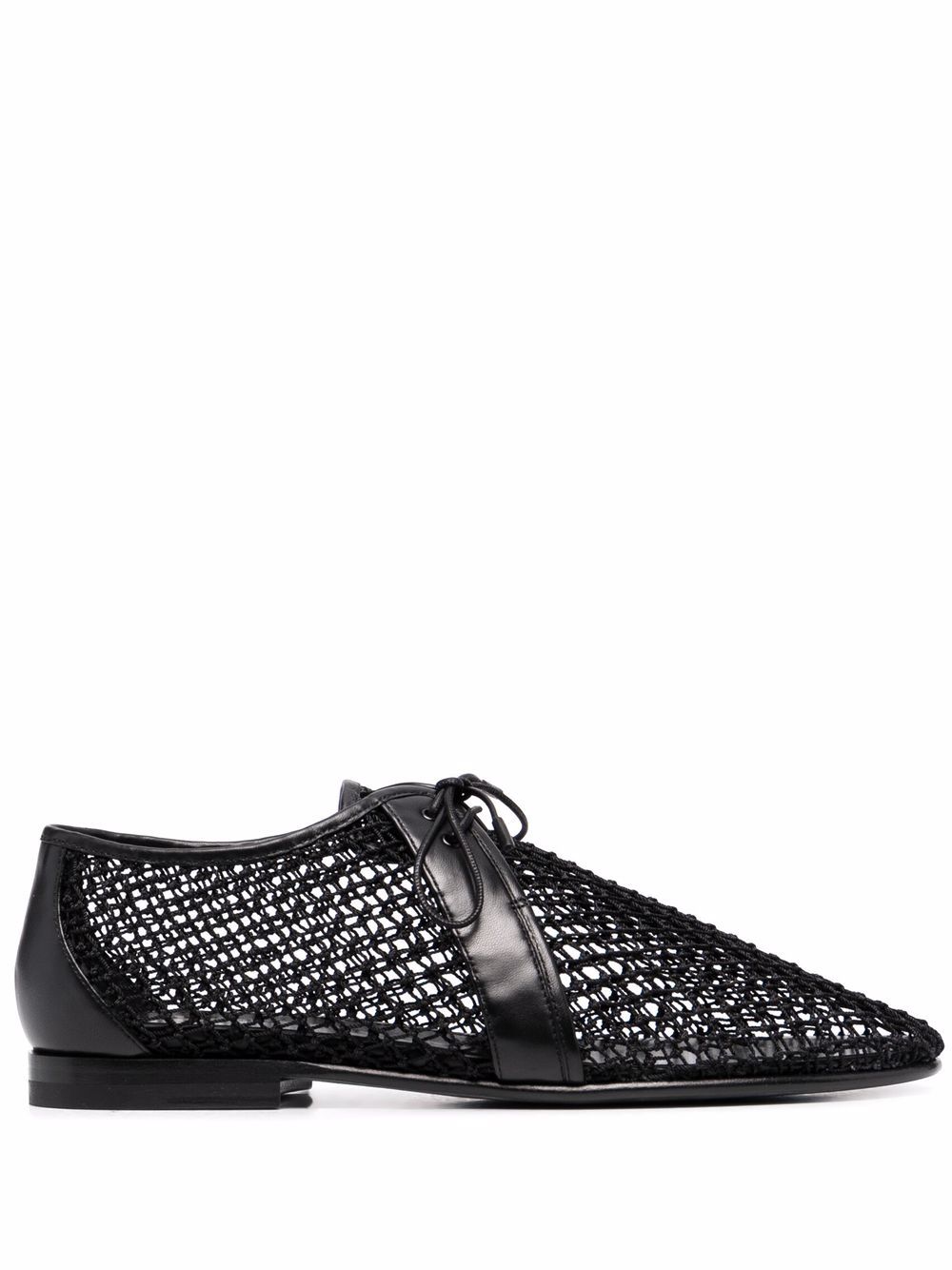 Saint Laurent Timothee 网纱系带鞋 - 黑色