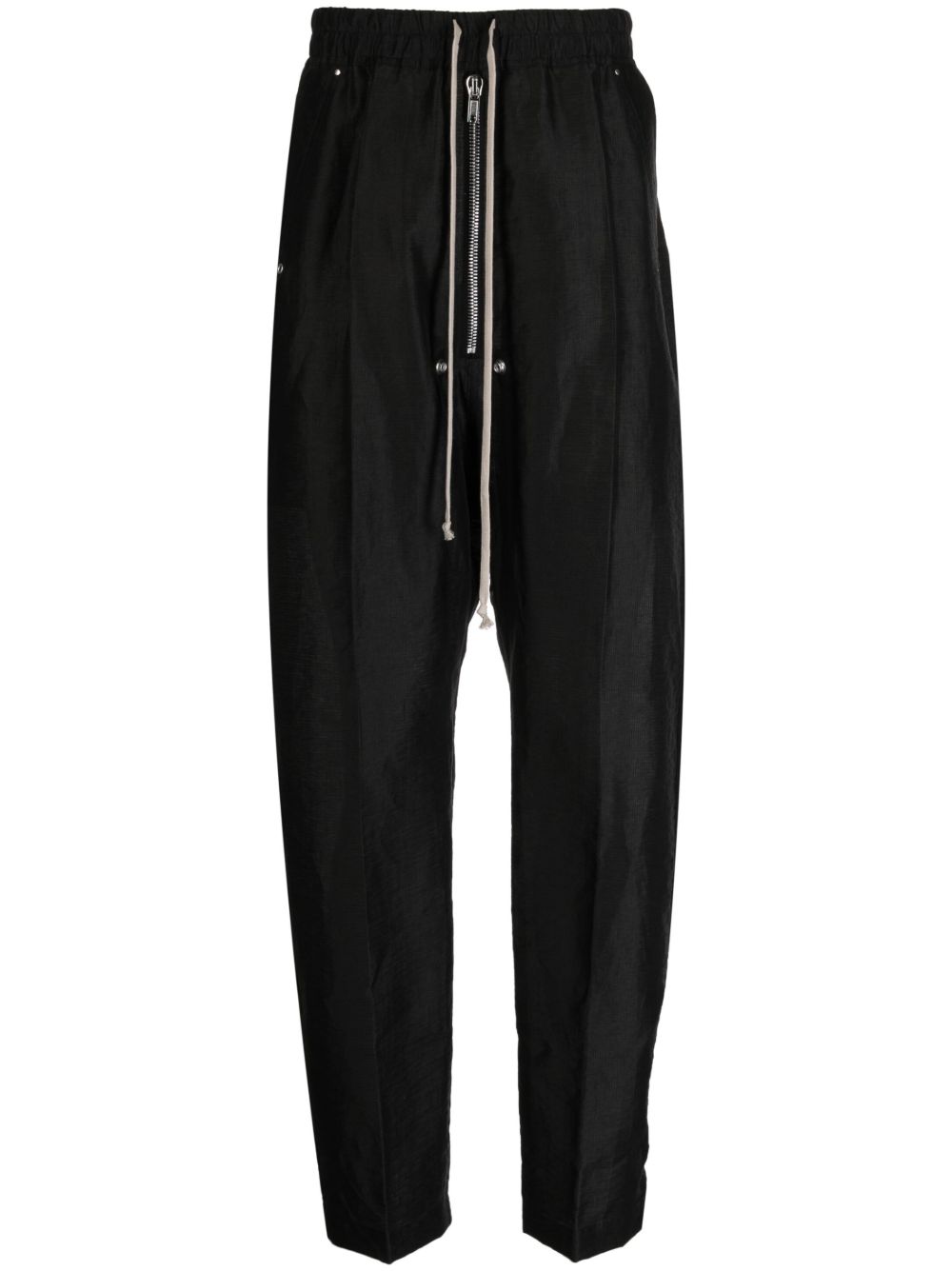 Rick Owens 亚麻混纺垮裤 - 黑色
