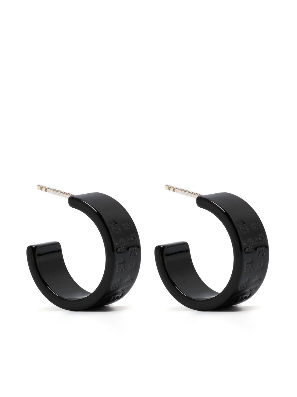 MM6 Maison Margiela Numeric Minimal Signature 圈形耳环 - 黑色