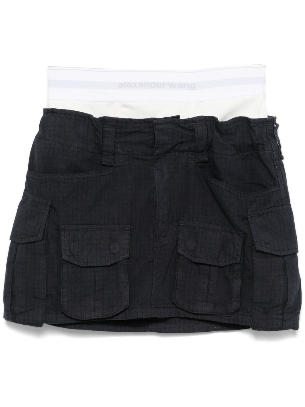 Alexander Wang logo腰边迷你半身裙 - 蓝色