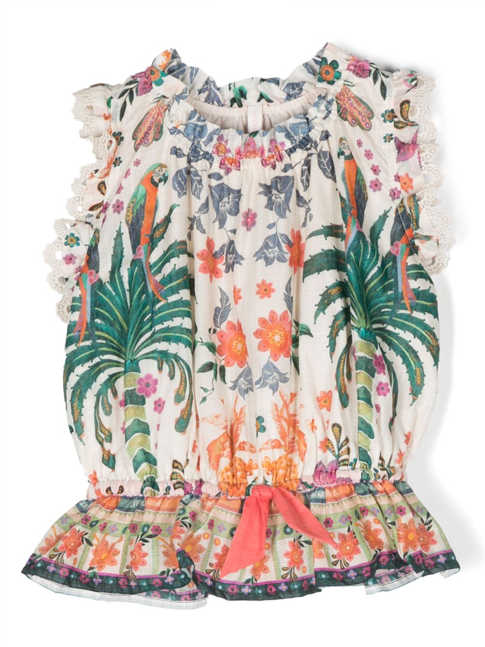 ZIMMERMANN Kids Ginger 花卉印花罩衫 - 中性色