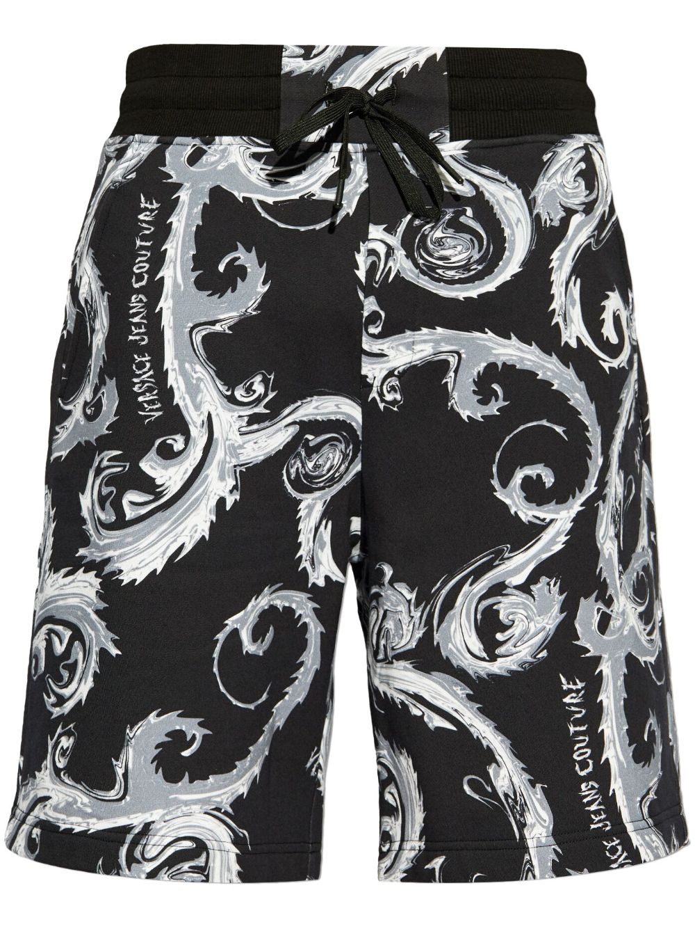 Versace Jeans Couture Chromo Couture 印花短裤 - 黑色