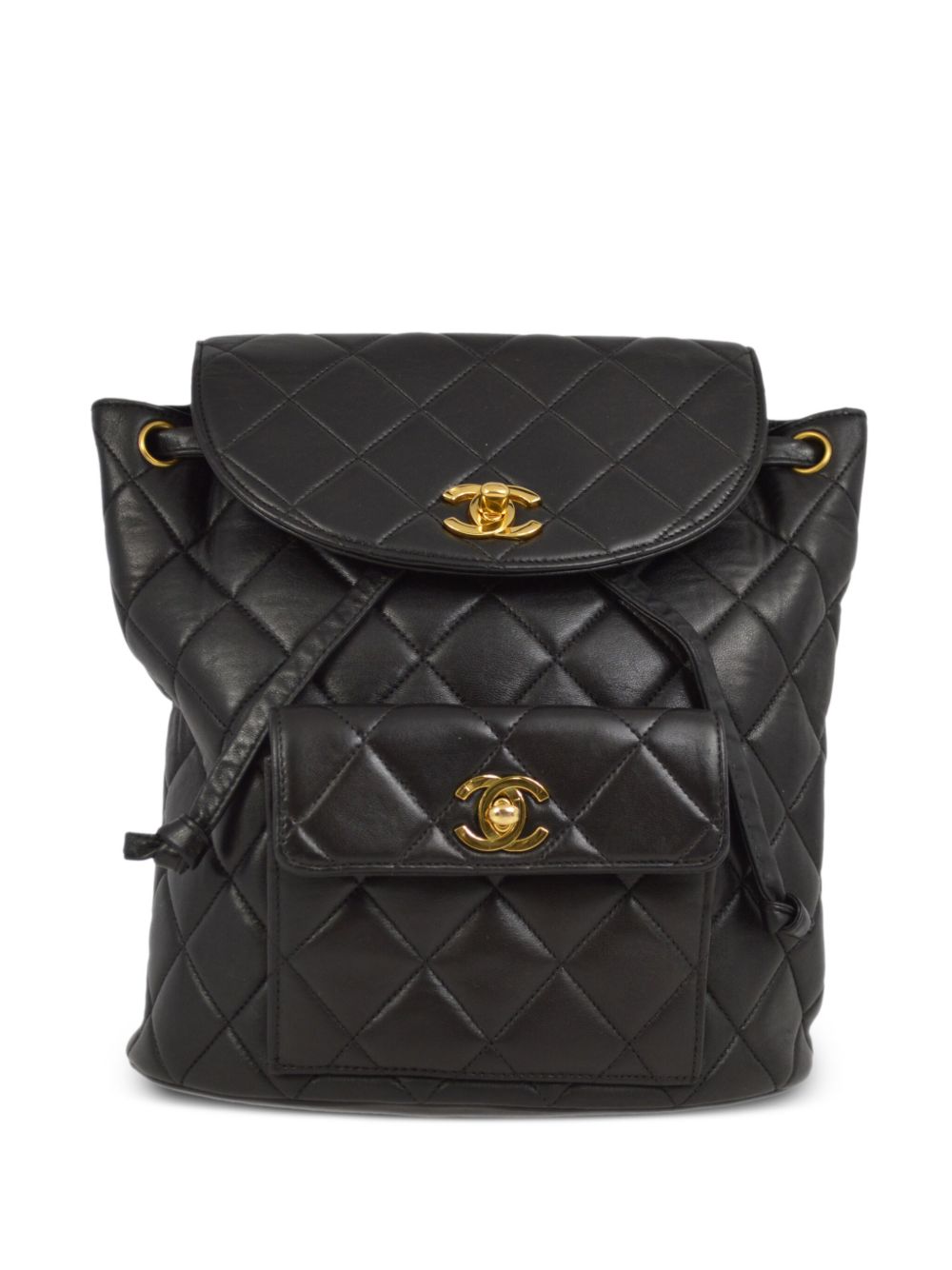 CHANEL Pre-Owned Duma 大号双肩包（1995年典藏款） - 黑色