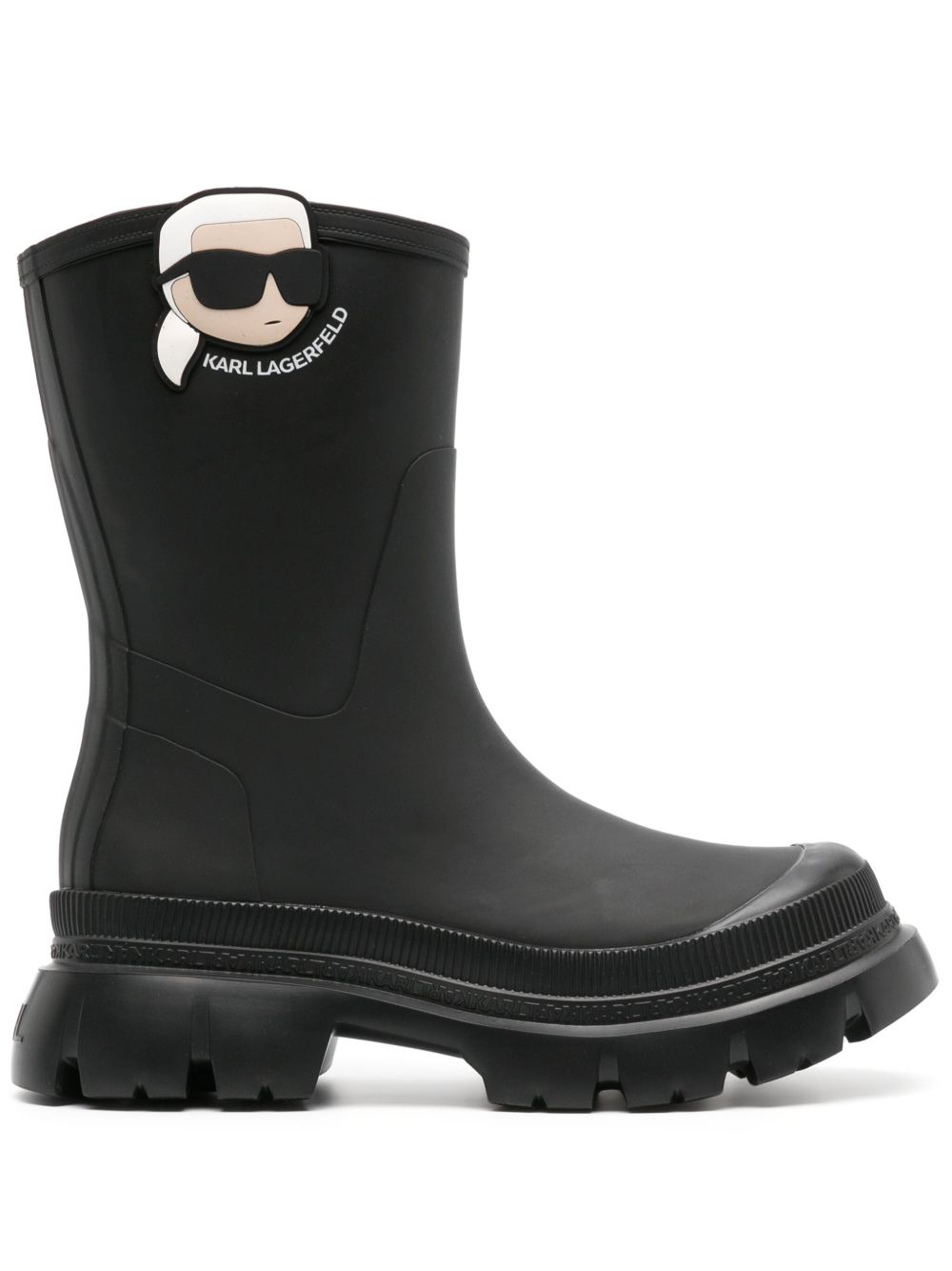 Karl Lagerfeld Ikonik Karl 套穿式短靴 - 黑色
