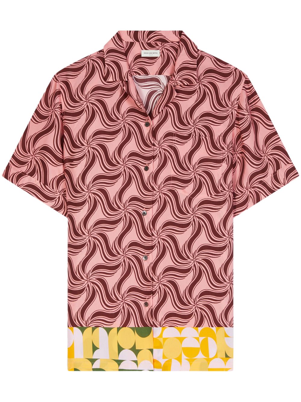 DRIES VAN NOTEN 漩涡印花衬衫 - 粉色
