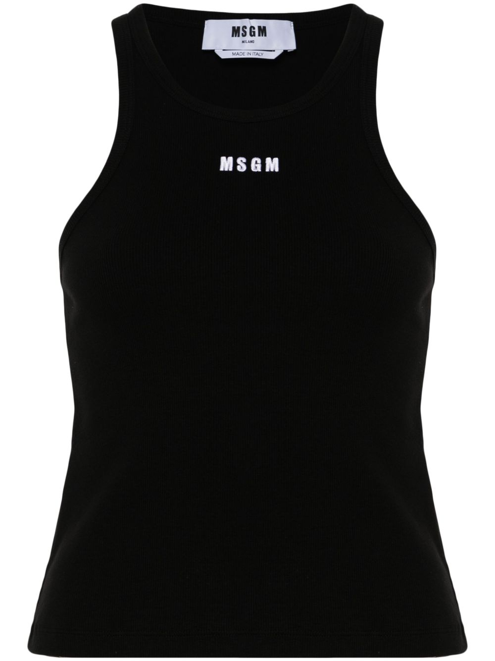 MSGM logo刺绣坦克背心 - 黑色