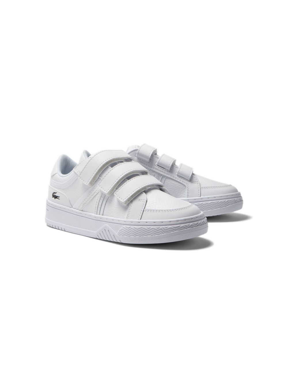 Lacoste Kids 圆头魔术贴运动鞋 - 白色