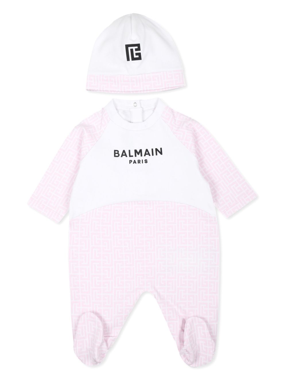 Balmain Kids logo印花棉质混纺睡衣套装 - 粉色