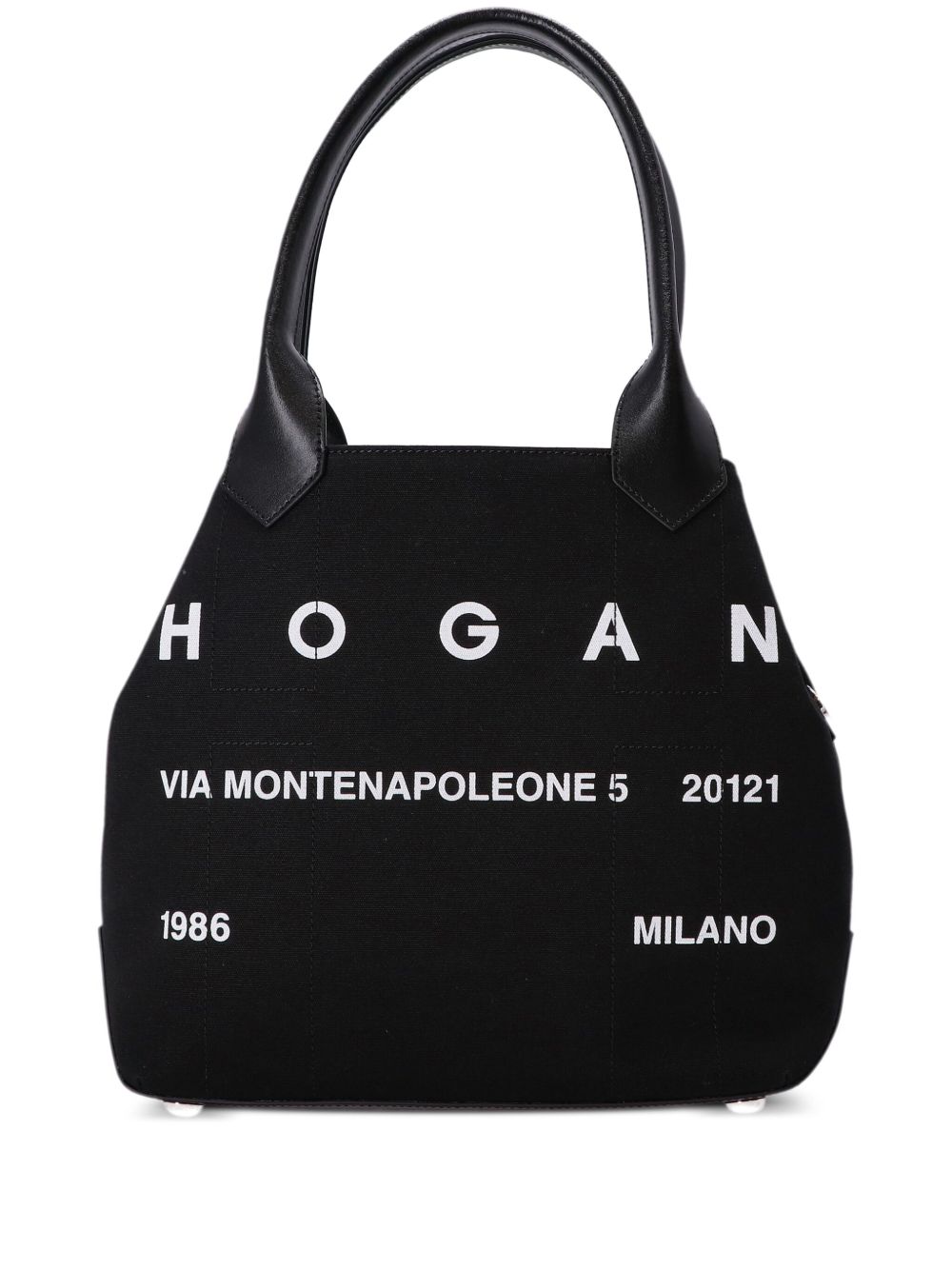 Hogan New Family Script 中号手提包 - 黑色