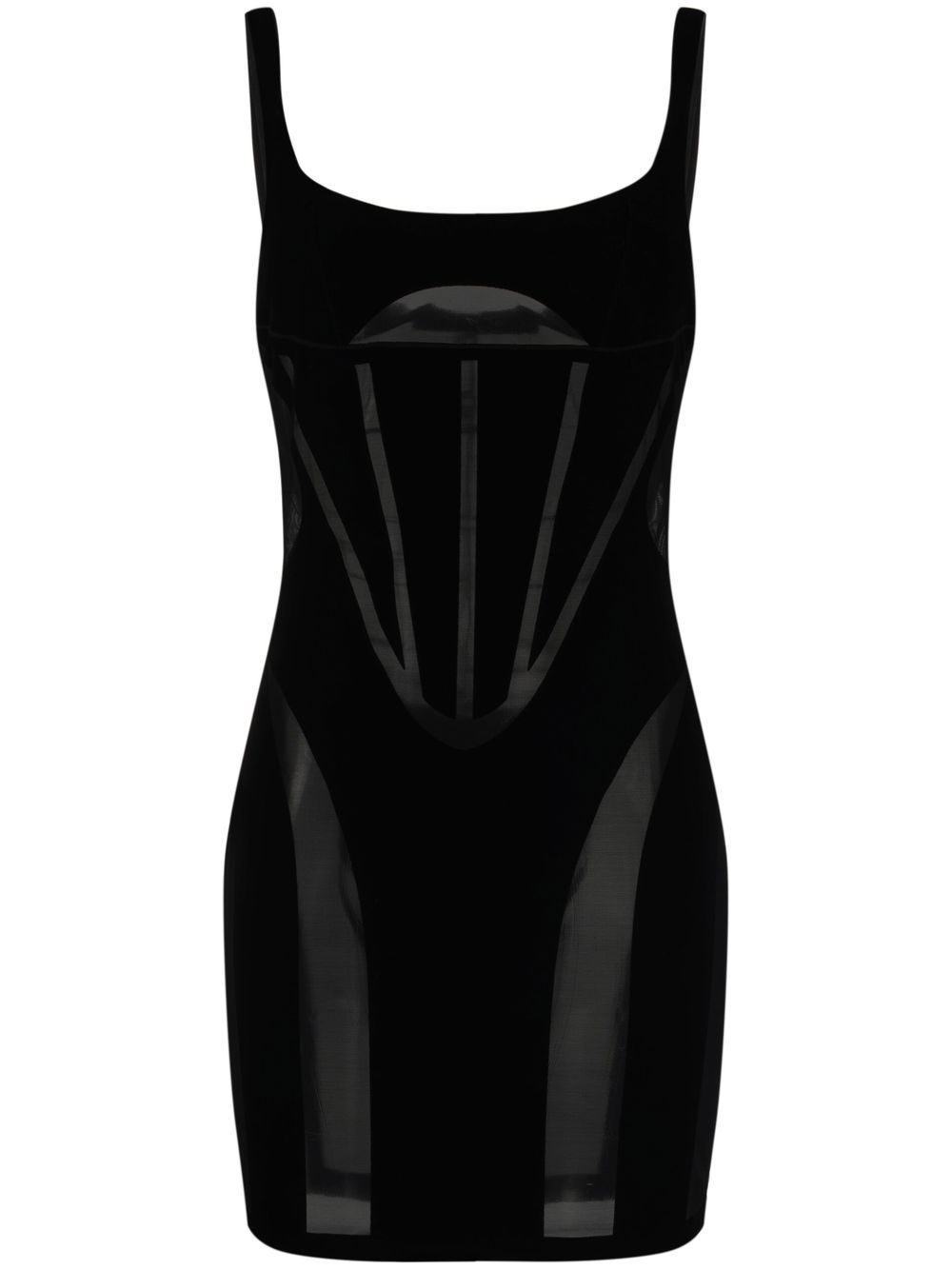 Wolford x Wolford 半透明拼接迷你连衣裙 - 黑色