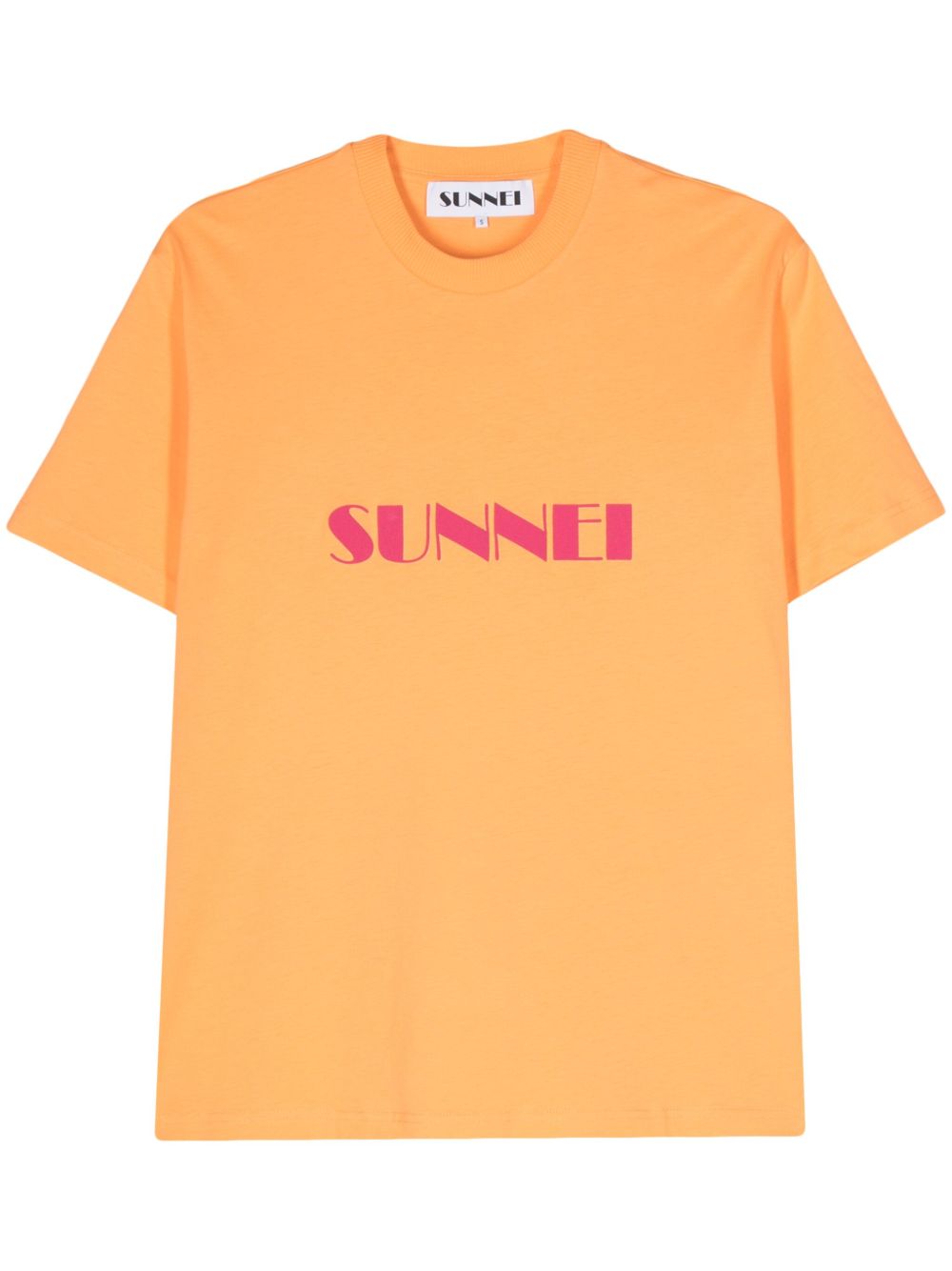 Sunnei logo印花棉T恤 - 橘色