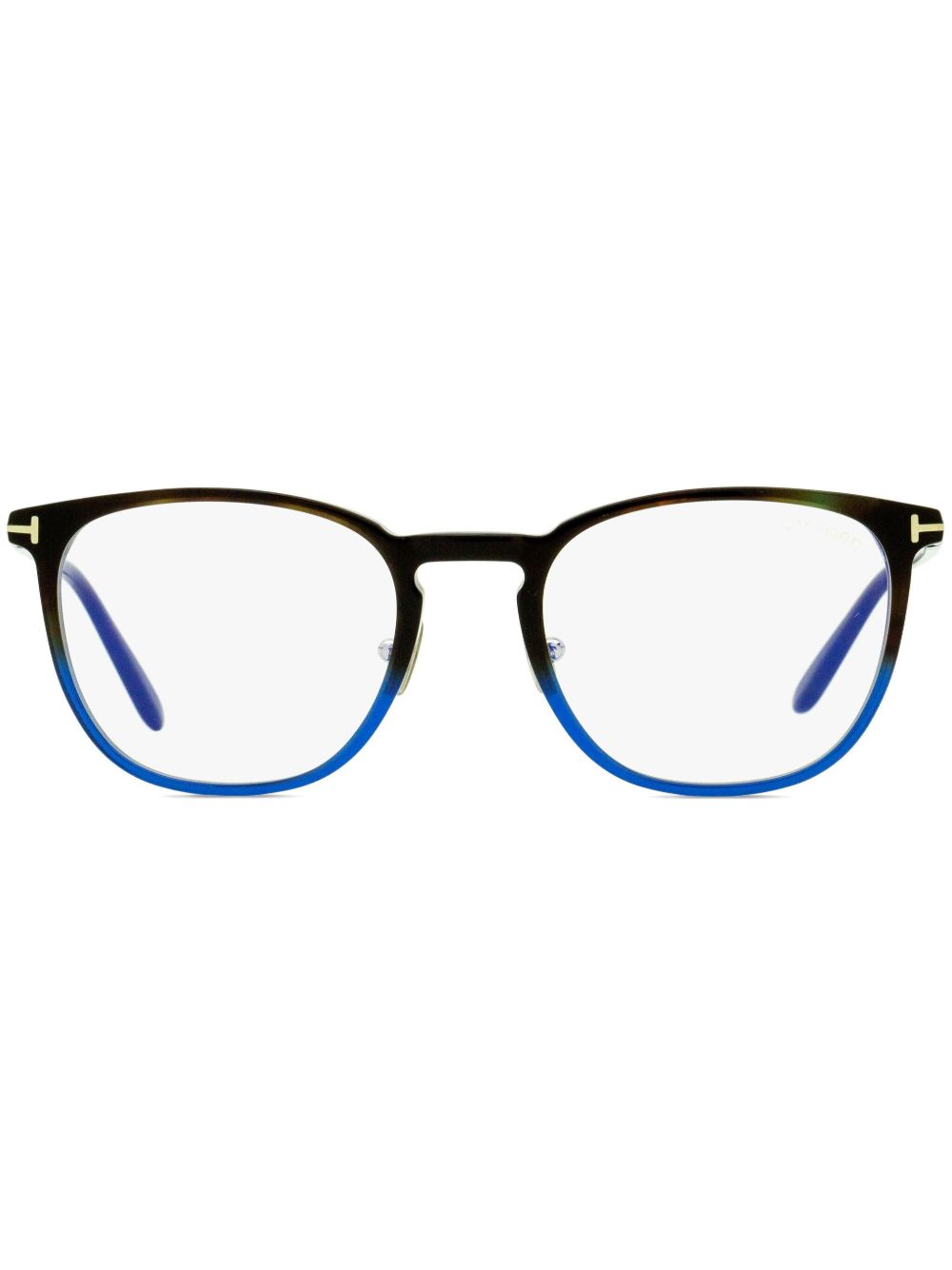 TOM FORD Eyewear Blue Block 方框眼镜 - 褐色