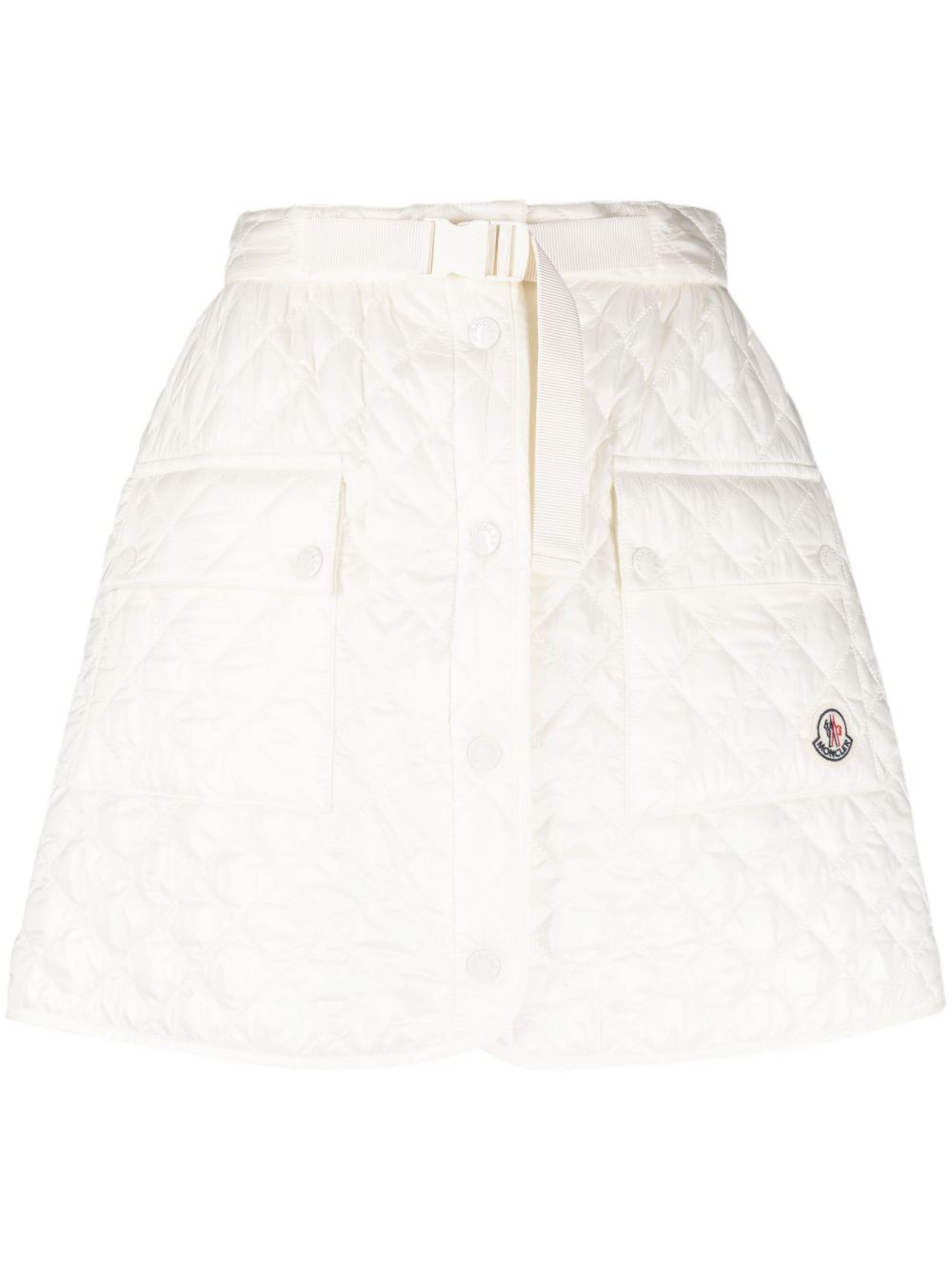 Moncler 标贴绗缝迷你半身裙 - 白色