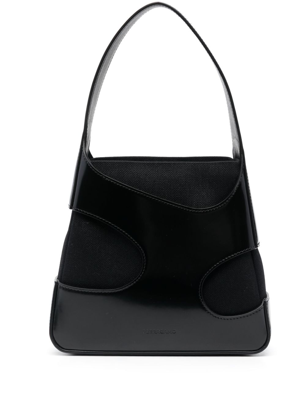 Ferragamo 镂空皮质单肩包 - 黑色