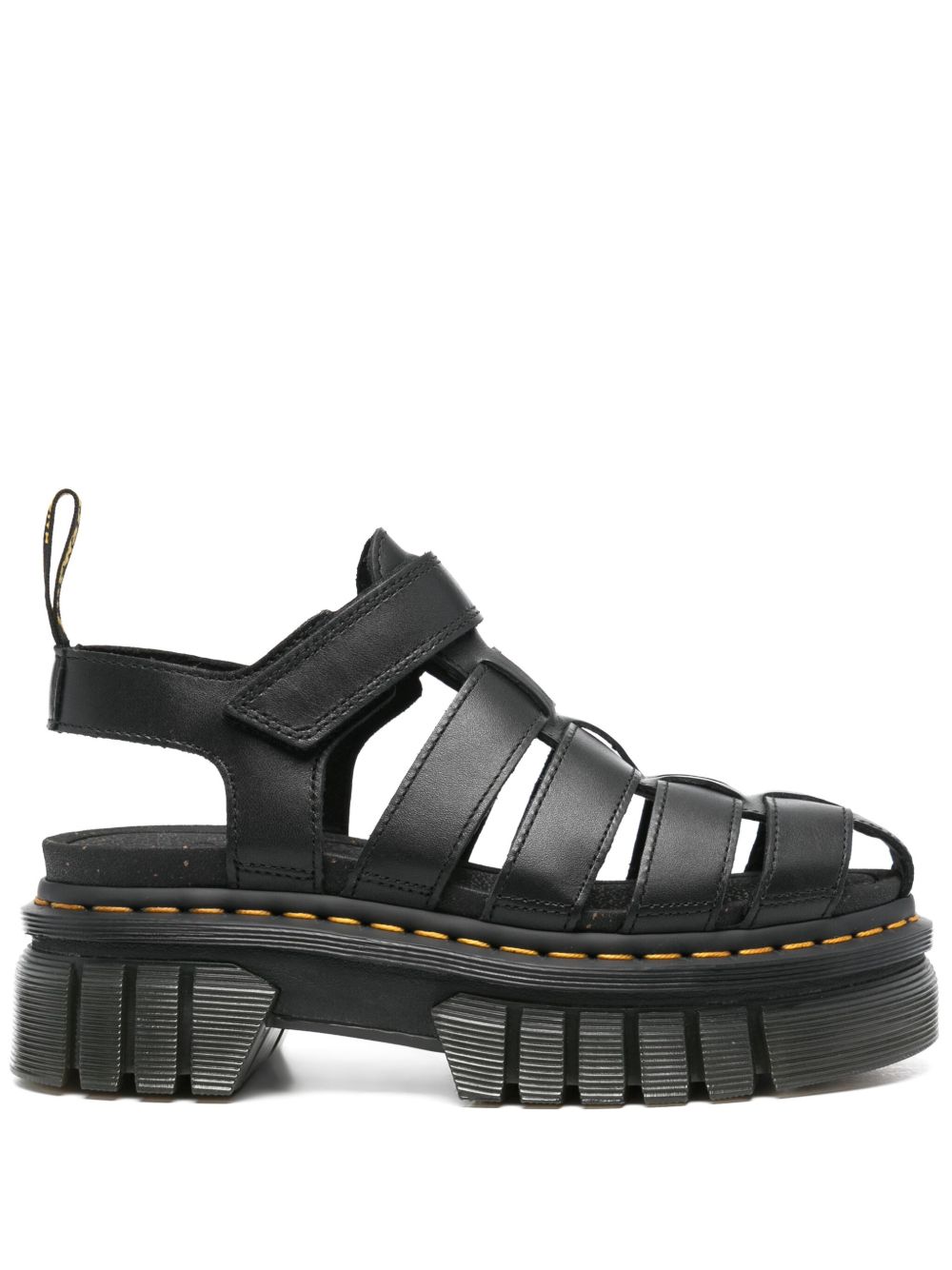 Dr. Martens Ricki 笼形皮质凉鞋 - 黑色