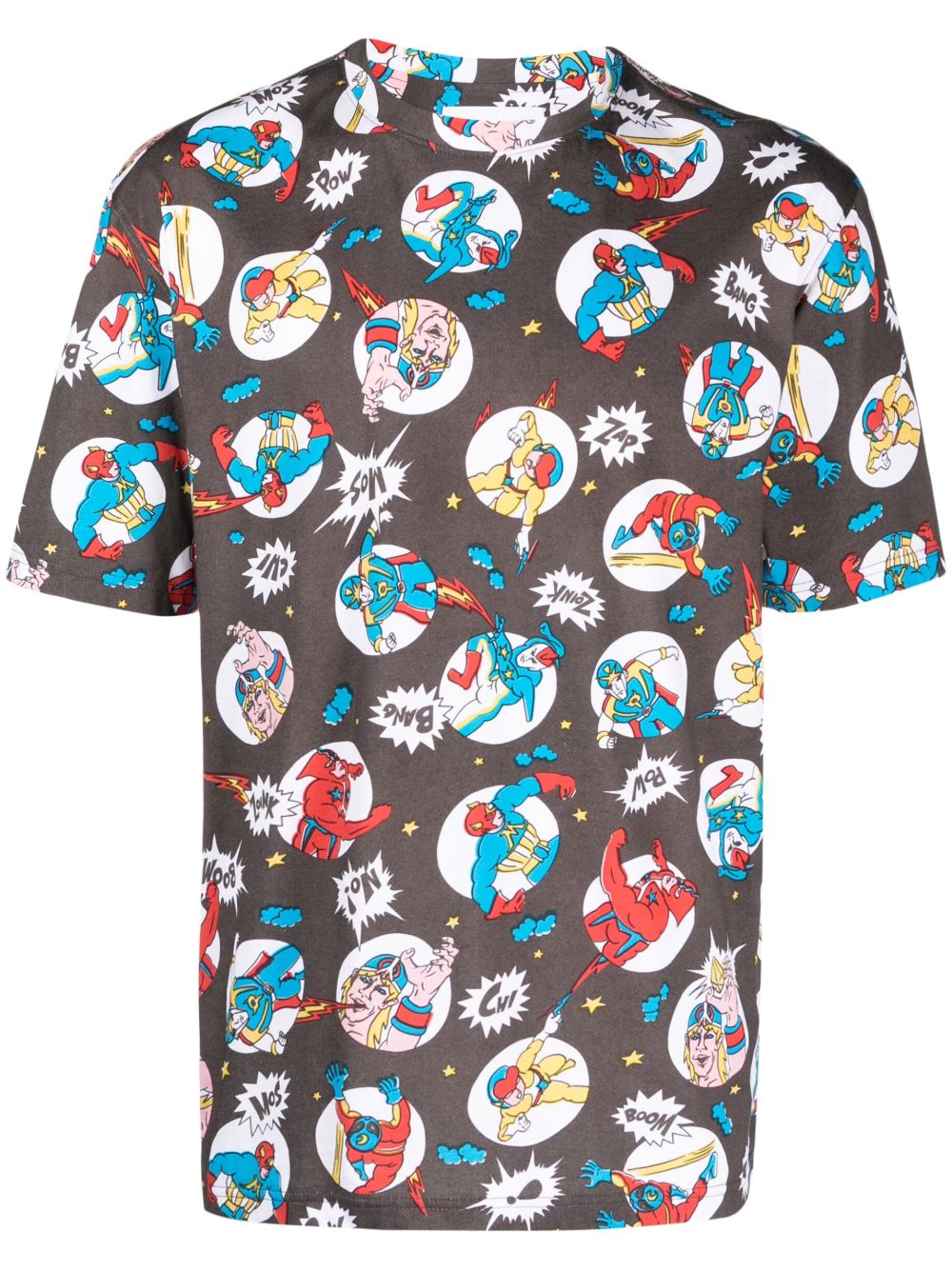 Moschino 插画风印花棉T恤 - 灰色
