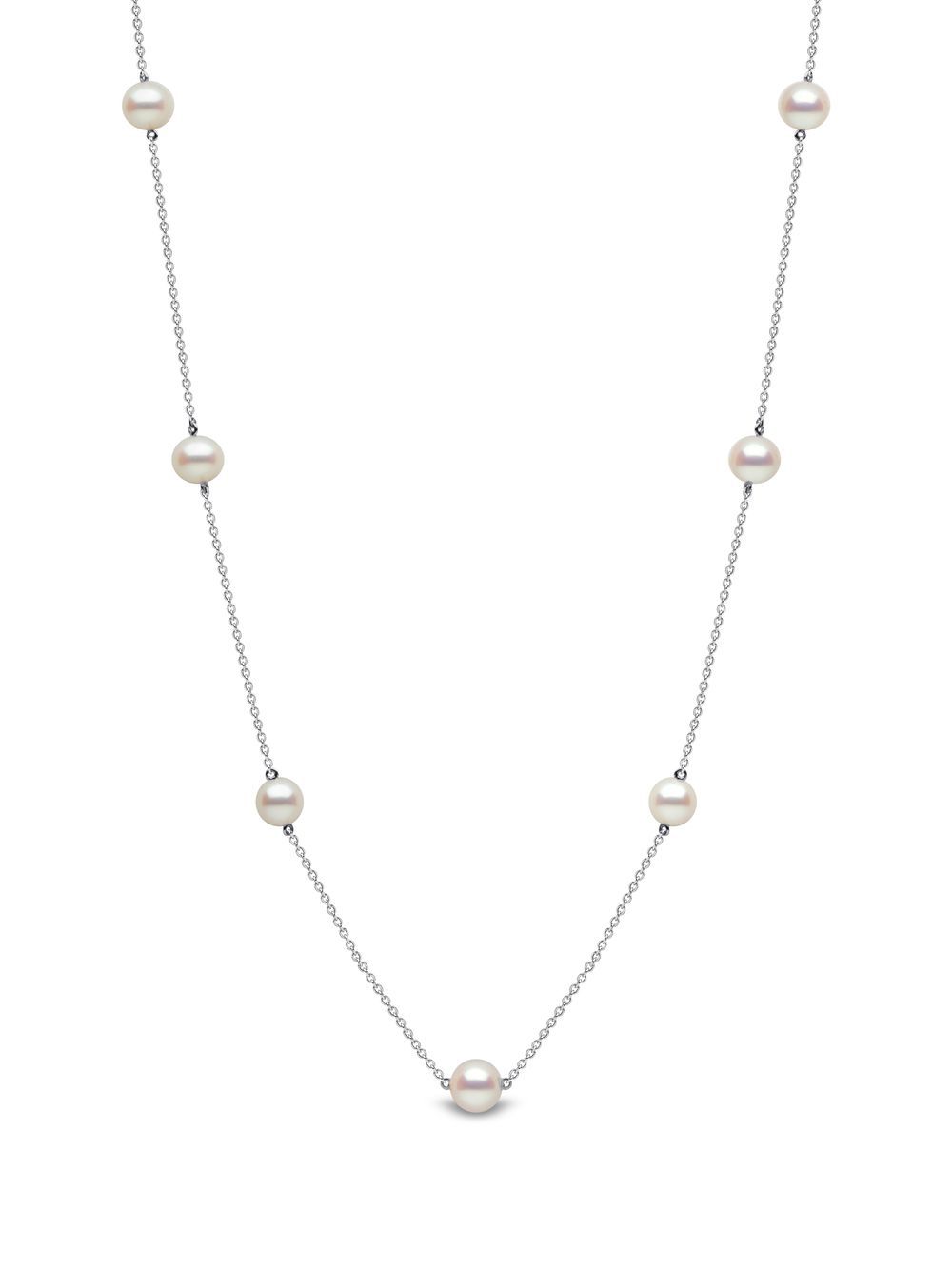 Yoko London Classic 18K白金珍珠项链 - 银色