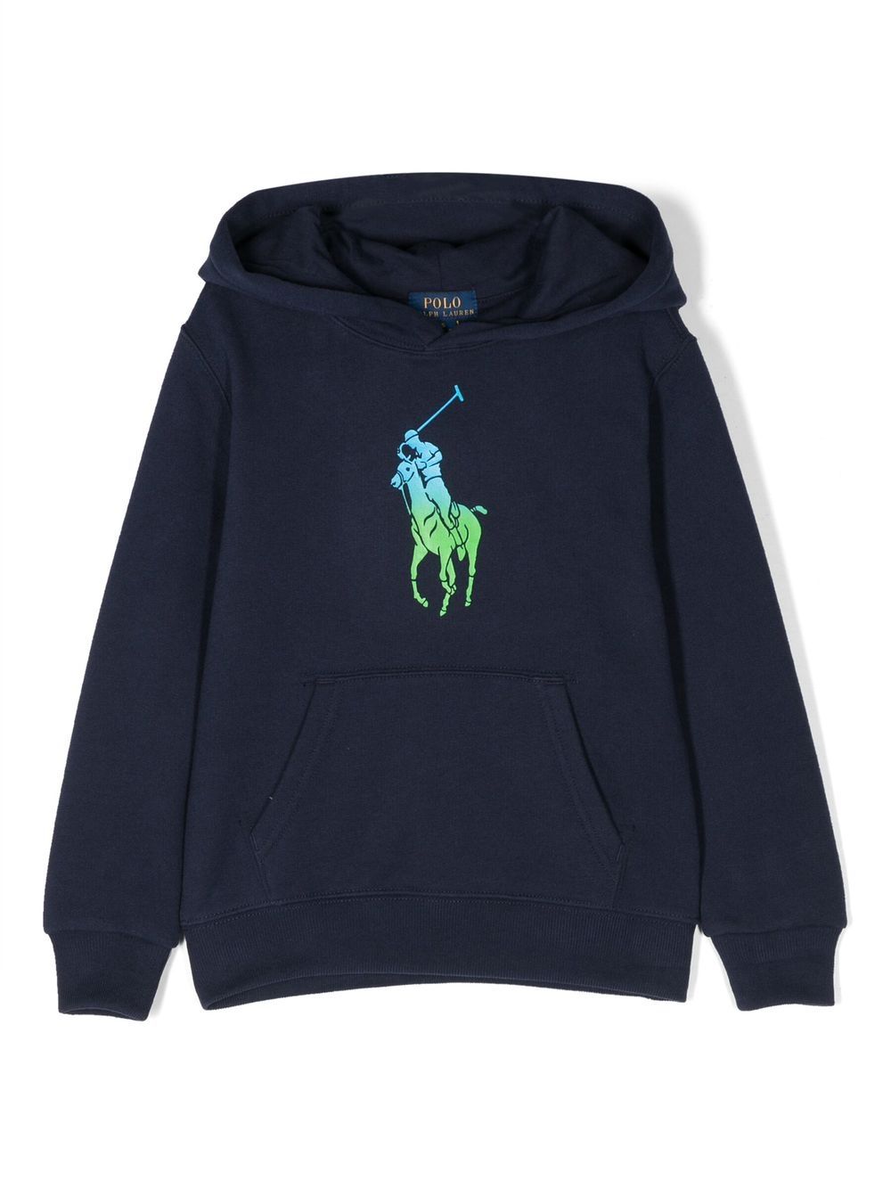 POLO RALPH LAUREN KIDS 渐色logo印花连帽衫 - 蓝色