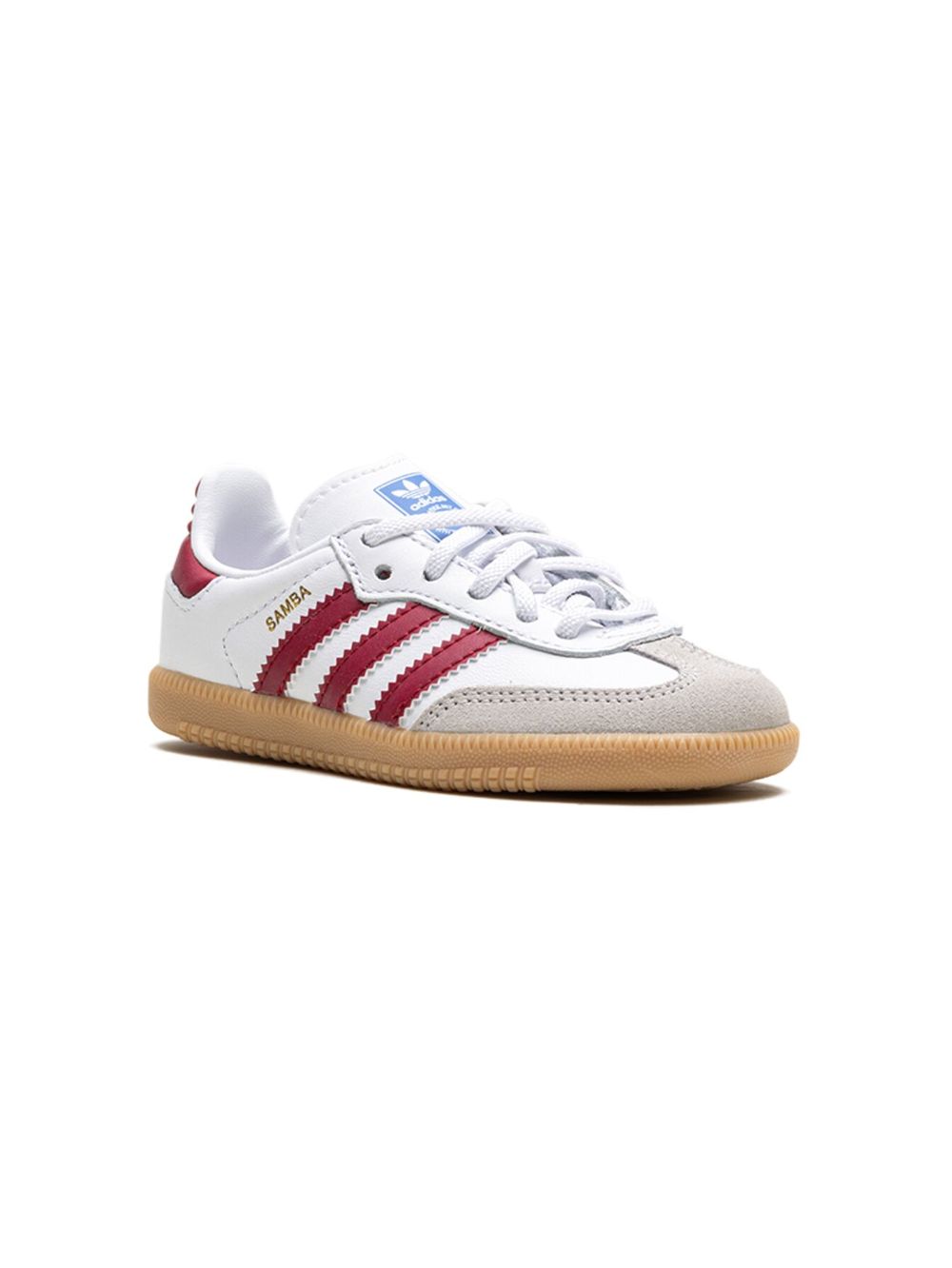 adidas Kids Samba OG EL I Burgundy/Gum 运动鞋 - 白色