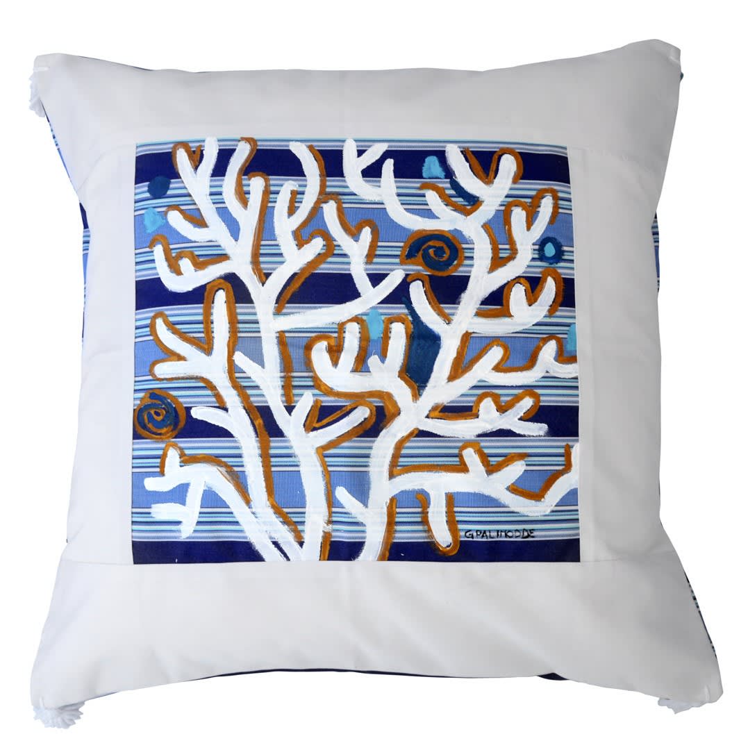 Le Botteghe su Gologone Cotton Hand Painted Indoor Cushion 80x80 cm