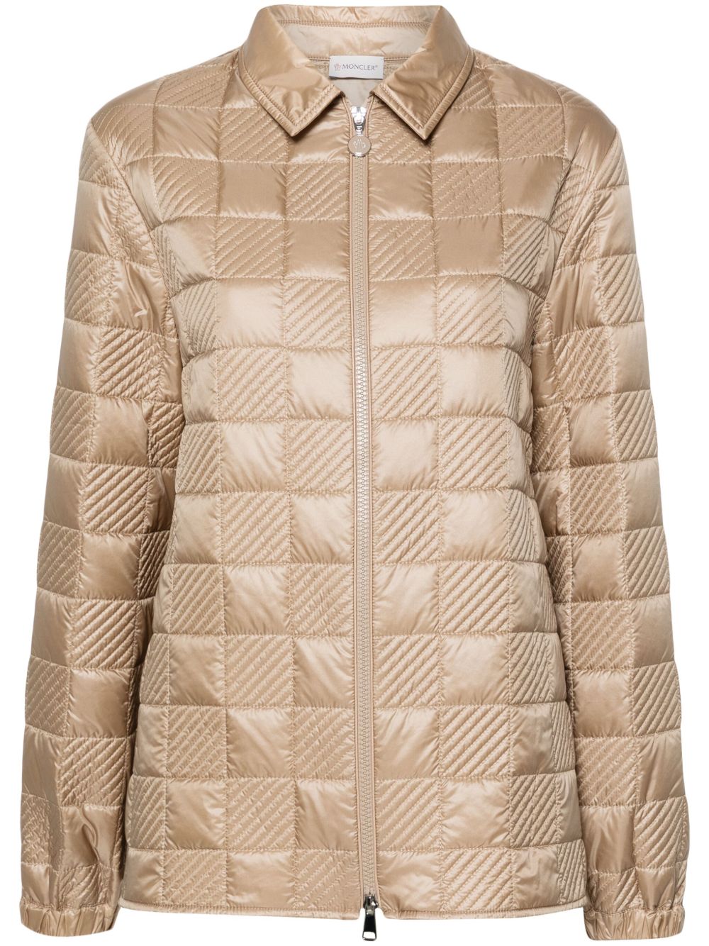 Moncler logo贴花夹克 - 褐色