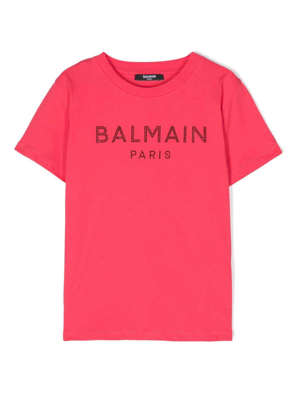 Balmain Kids logo缀饰棉T恤 - 粉色