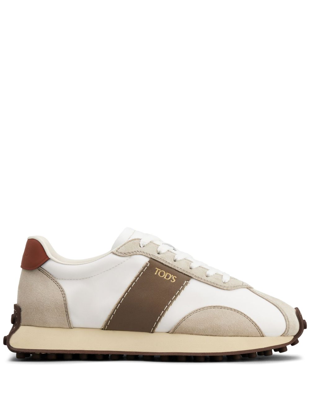 Tod's 绒面边饰运动鞋 - 白色