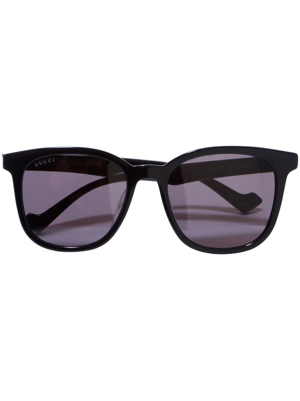 Gucci Pre-Owned Double G 圆框太阳眼镜 - 黑色
