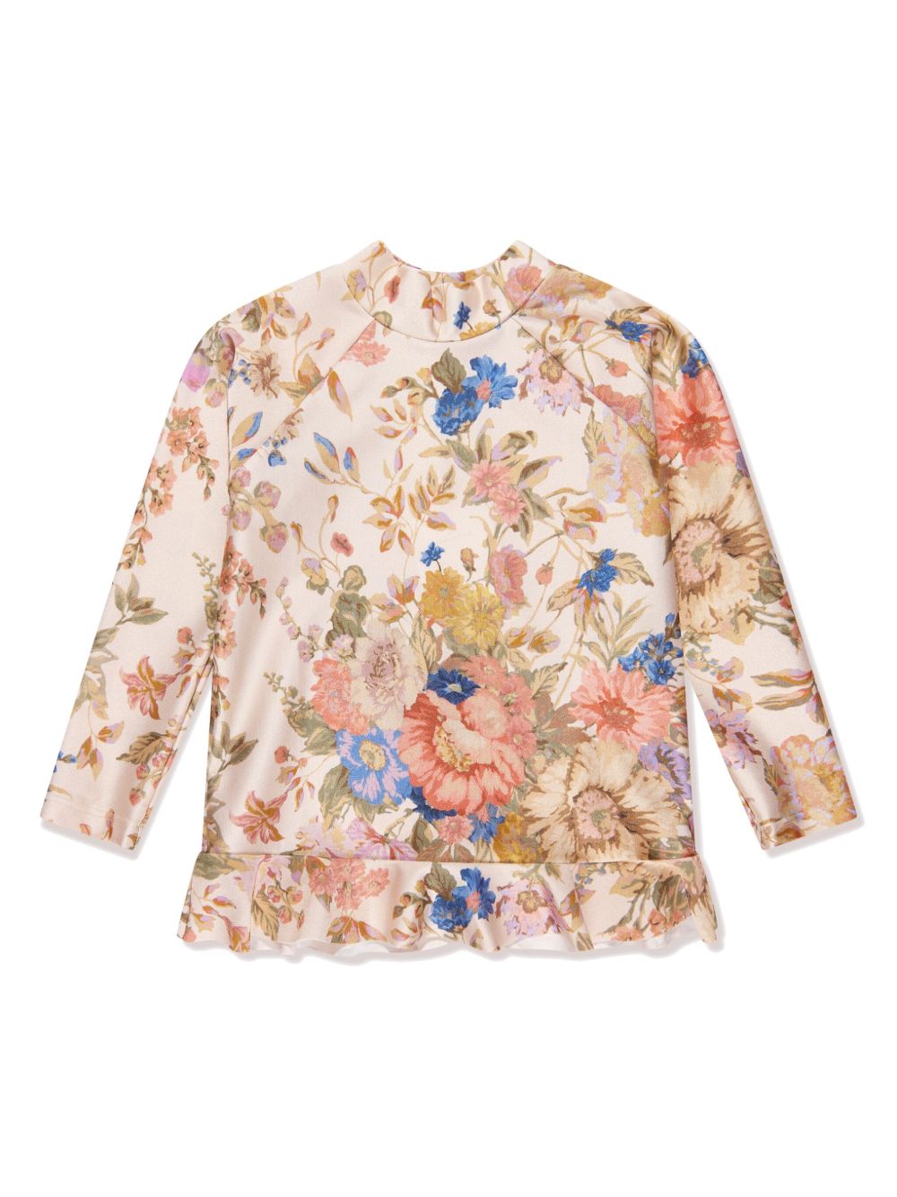 ZIMMERMANN Kids August 花卉印花泳衣上装 - 中性色