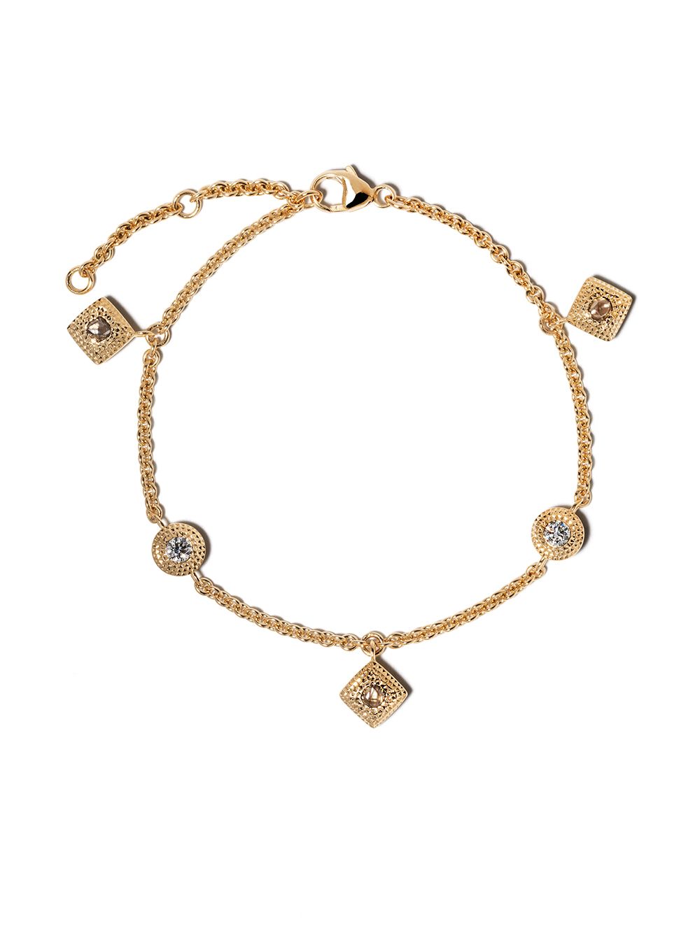 De Beers Jewellers Talisman 18K黄金钻石吊饰手链 - 金色
