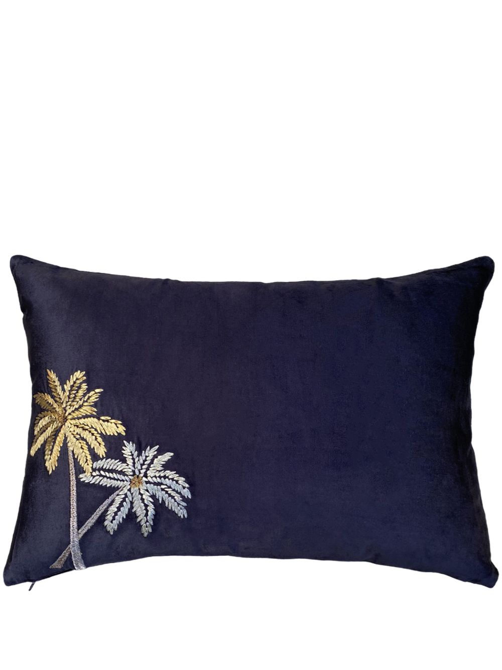 Les-Ottomans Palms 丝绒抱枕 - 黑色