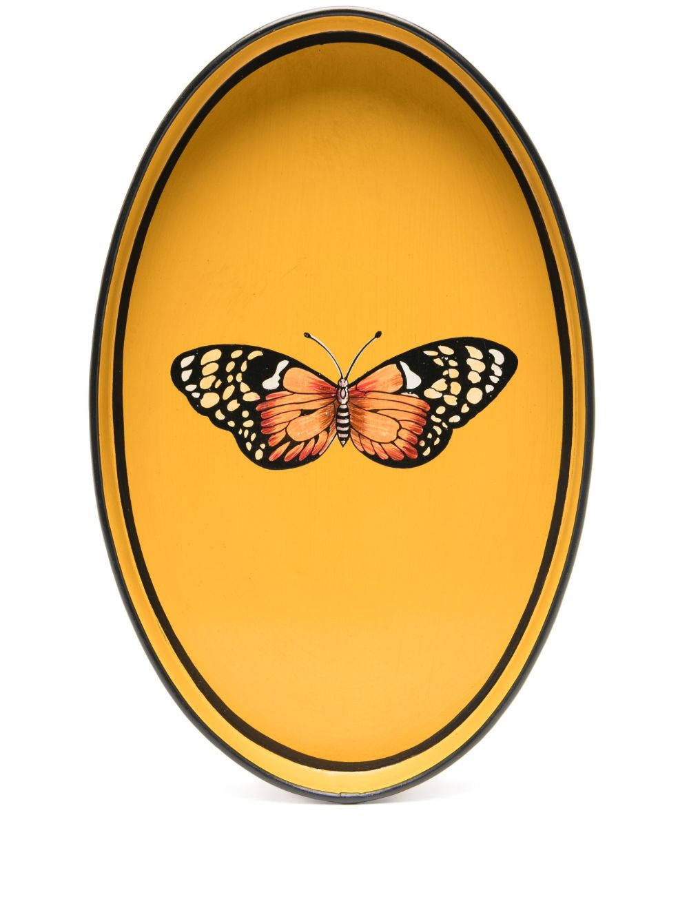 Les-Ottomans Butterfly 托盘（31厘米 x 21厘米） - 黄色