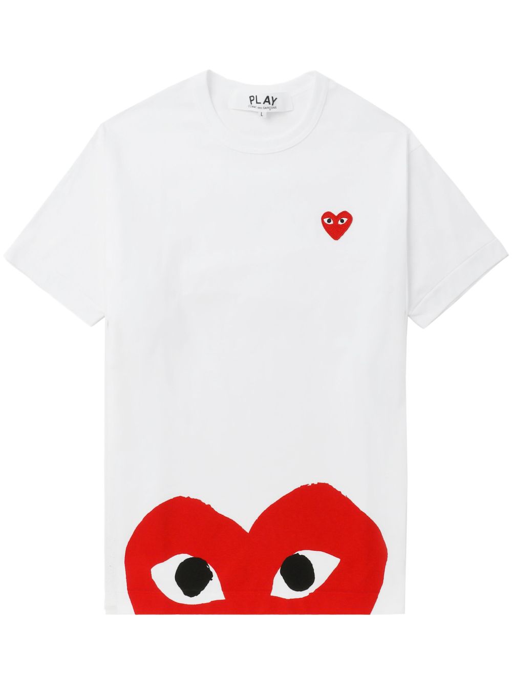 Comme Des Garçons Play 爱心印花棉T恤 - 白色