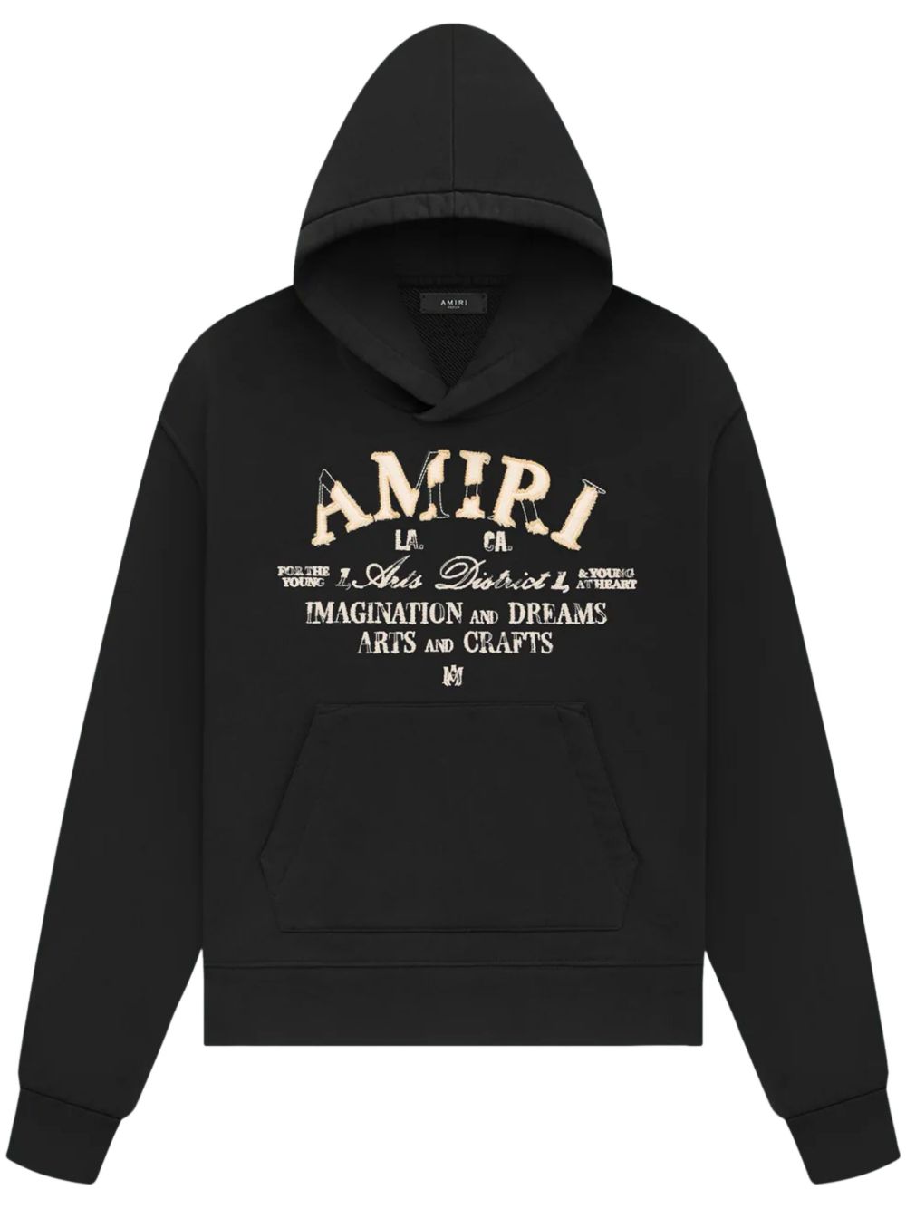 AMIRI logo印花棉连帽衫 - 黑色