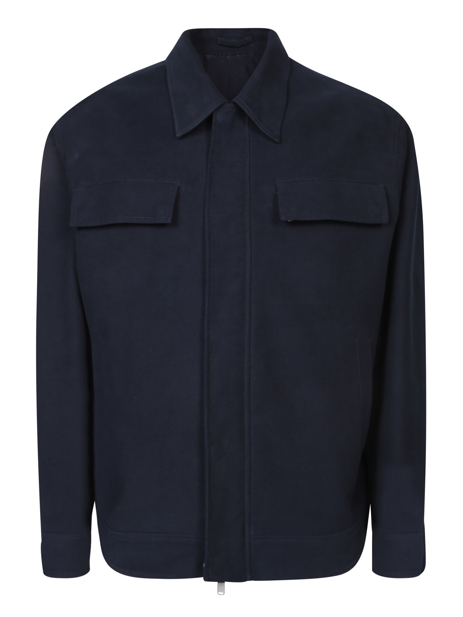 Lardini Blue Cotton Overshirt