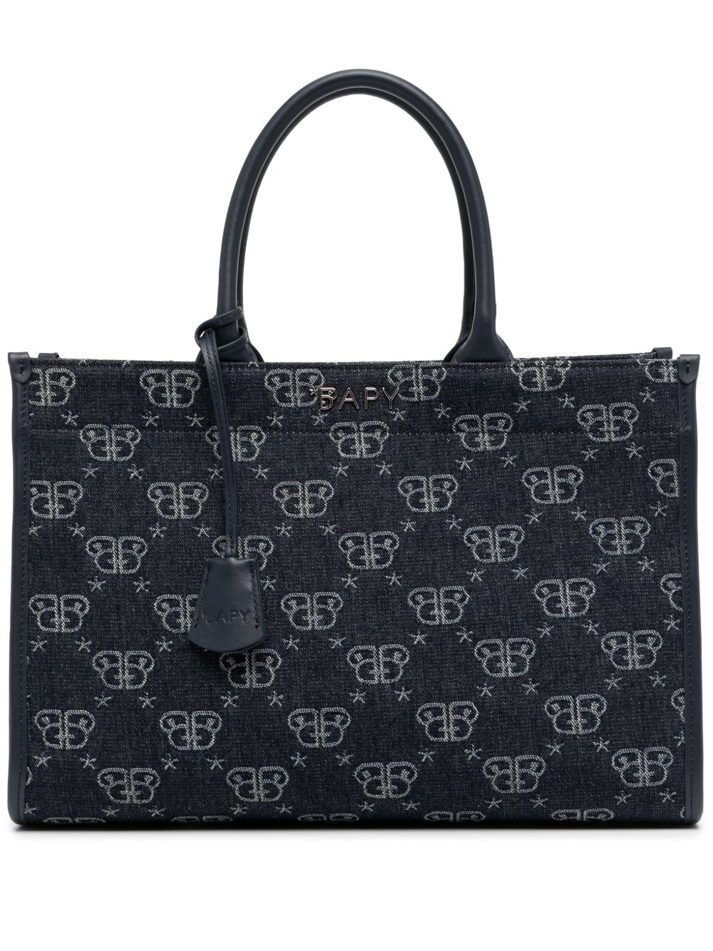 BAPY BY *A BATHING APE® 经典logo图案牛仔单肩包 - 蓝色