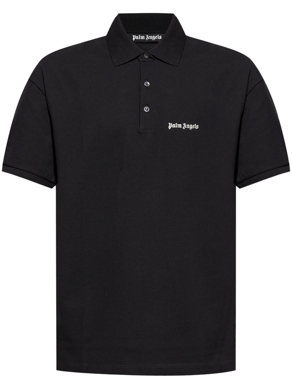Palm Angels logo刺绣polo衫 - 黑色