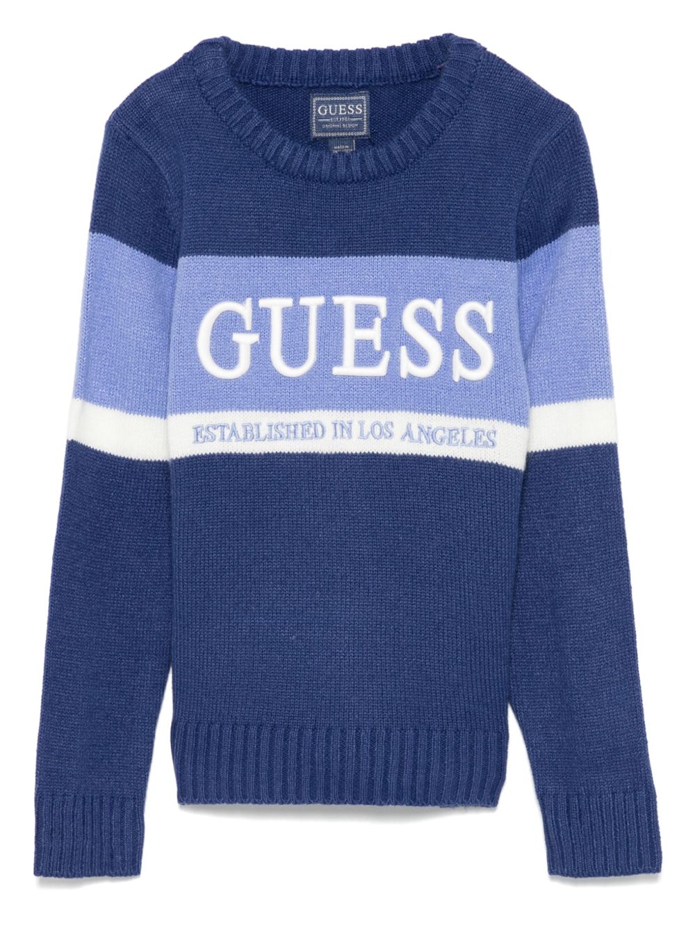 guess kids logo刺绣卫衣 - 蓝色