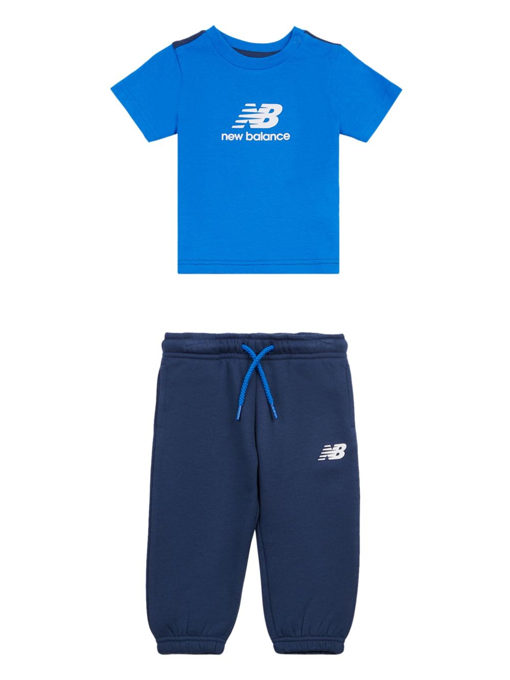 New Balance Kids logo印花运动套装 - 蓝色