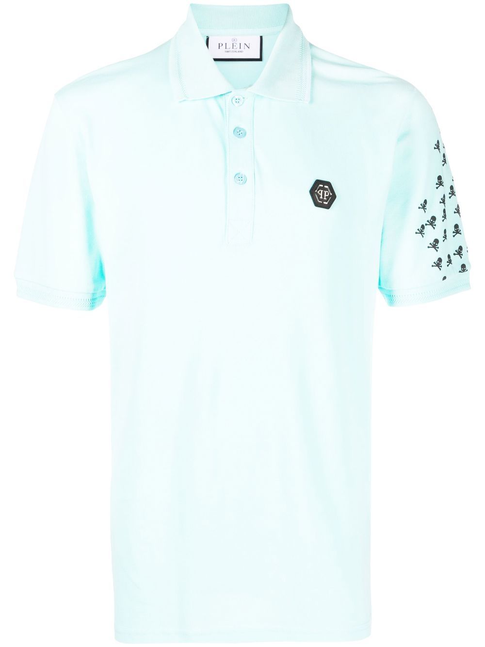 Philipp Plein Skull and Bones 棉polo衫 - 蓝色